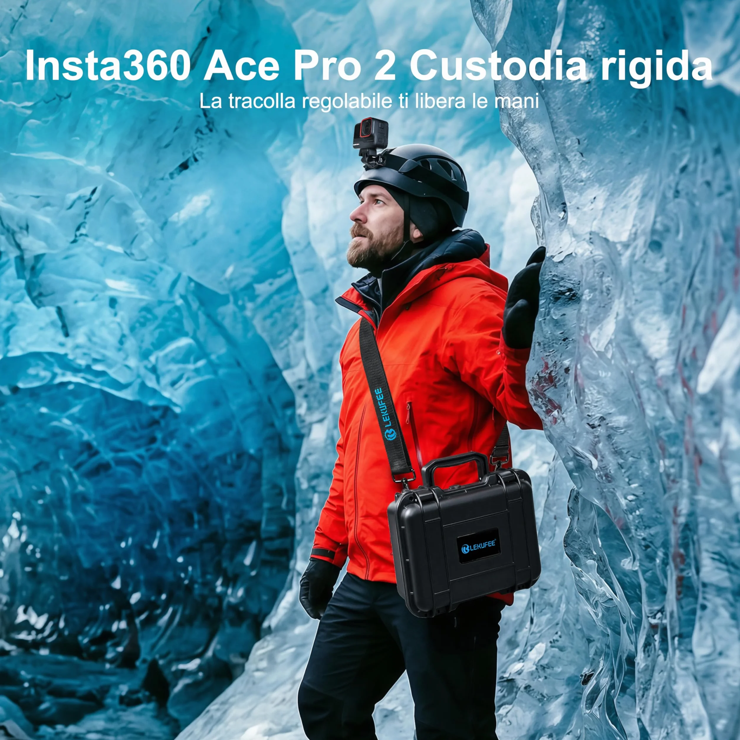 LEKUFEE Custodia Rigida Impermeabile per Insta360 Ace Pro 2/Insta360 Ace Pro/Insta360 Ace Action Cam e Insta360 Ace Pro accessori (Solo Valigia)