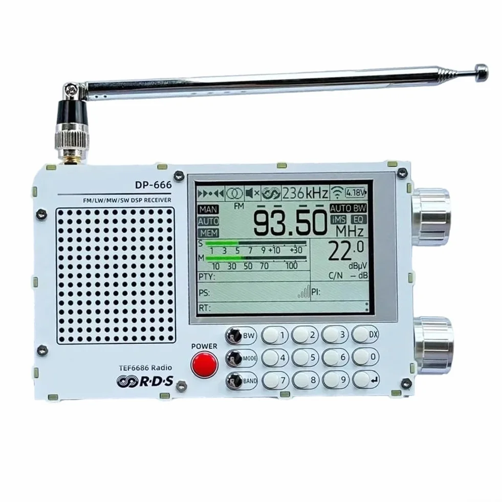 Radio digitale portatile DP-666 TEF6686, radio FM/AM/FM a onde corte, schermo LCD touch resistivo 2,8 pollici