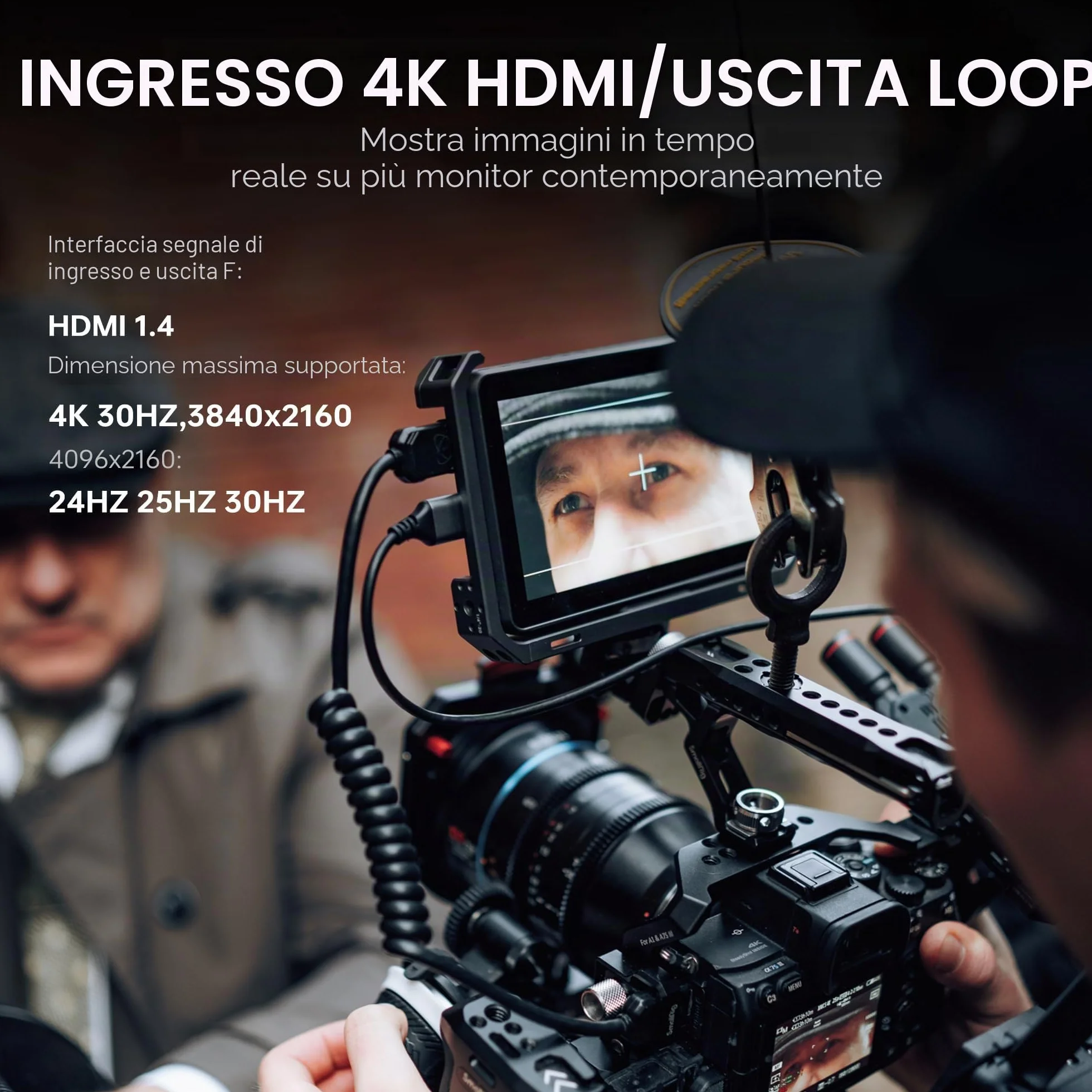 VILTROX DC-X2 Monitor da Campo per Fotocamera 2000 Nits 6" HDR Touchscreen DSLR Camera Monitor con1920x1080 IPS 4K HDMI Loop in/Out Forma d'onda LUT 3D Video Peaking Focus Assist Batteria Paraluce