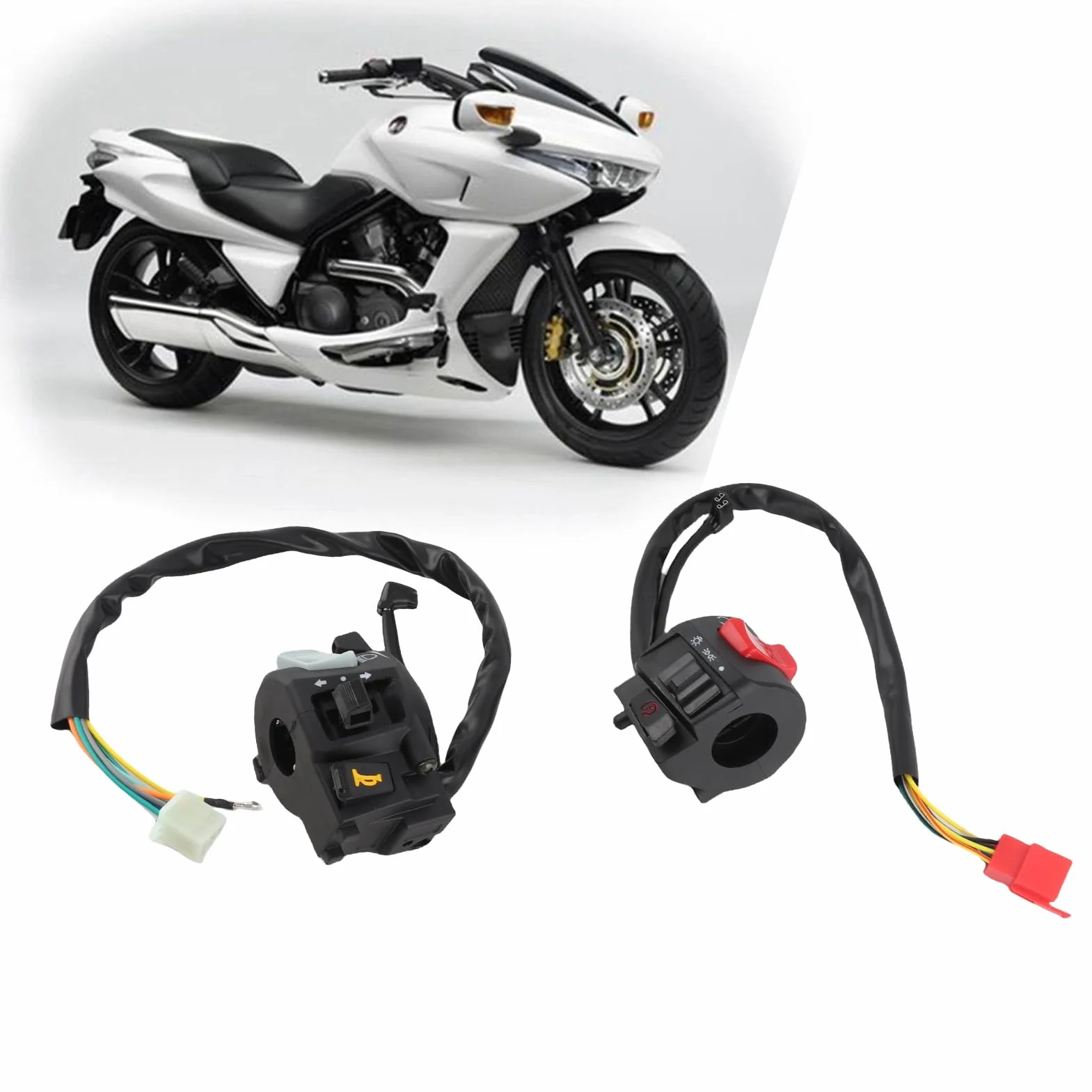 Comandi Moto Manubrio Interruttore Luce Segnale Svolta Corno Universale 2pcs