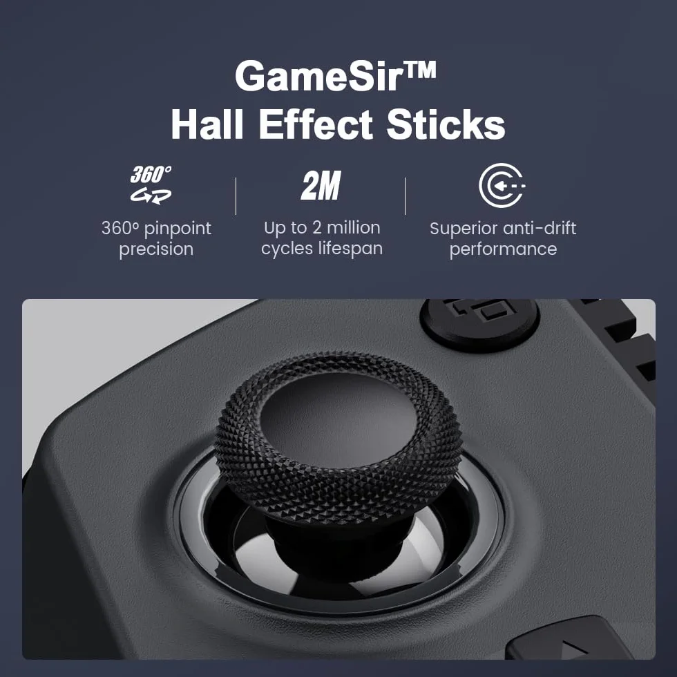 GameSir X5s Controller di Gioco Bluetooth per Smartphone per Switch 2/Android/iOS/PC – Controller con Joystick a Effetto Hall, Doppi Motori HD Rumble e Funzione Turbo – per Call of Duty, PUBG Mobile