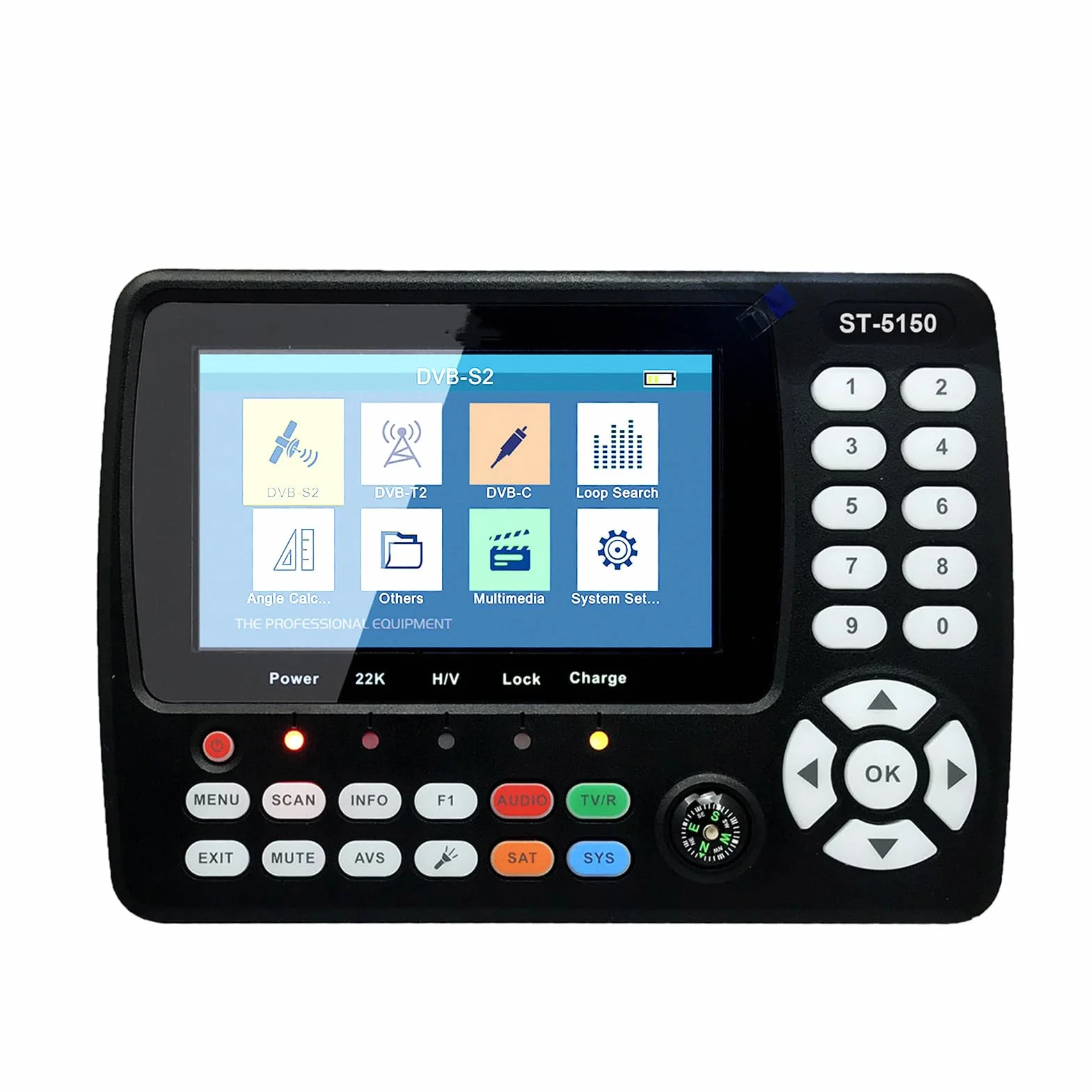 Weytoll Digital Satellite Finder ST-5150 Satellite Finder DVB-S2 / T2 / C COMBO HD Satellite TV Signal Finder Digital Handheld Signal Meter H.265 HEVC MPEG-4 4,3 pollici TFT LCD