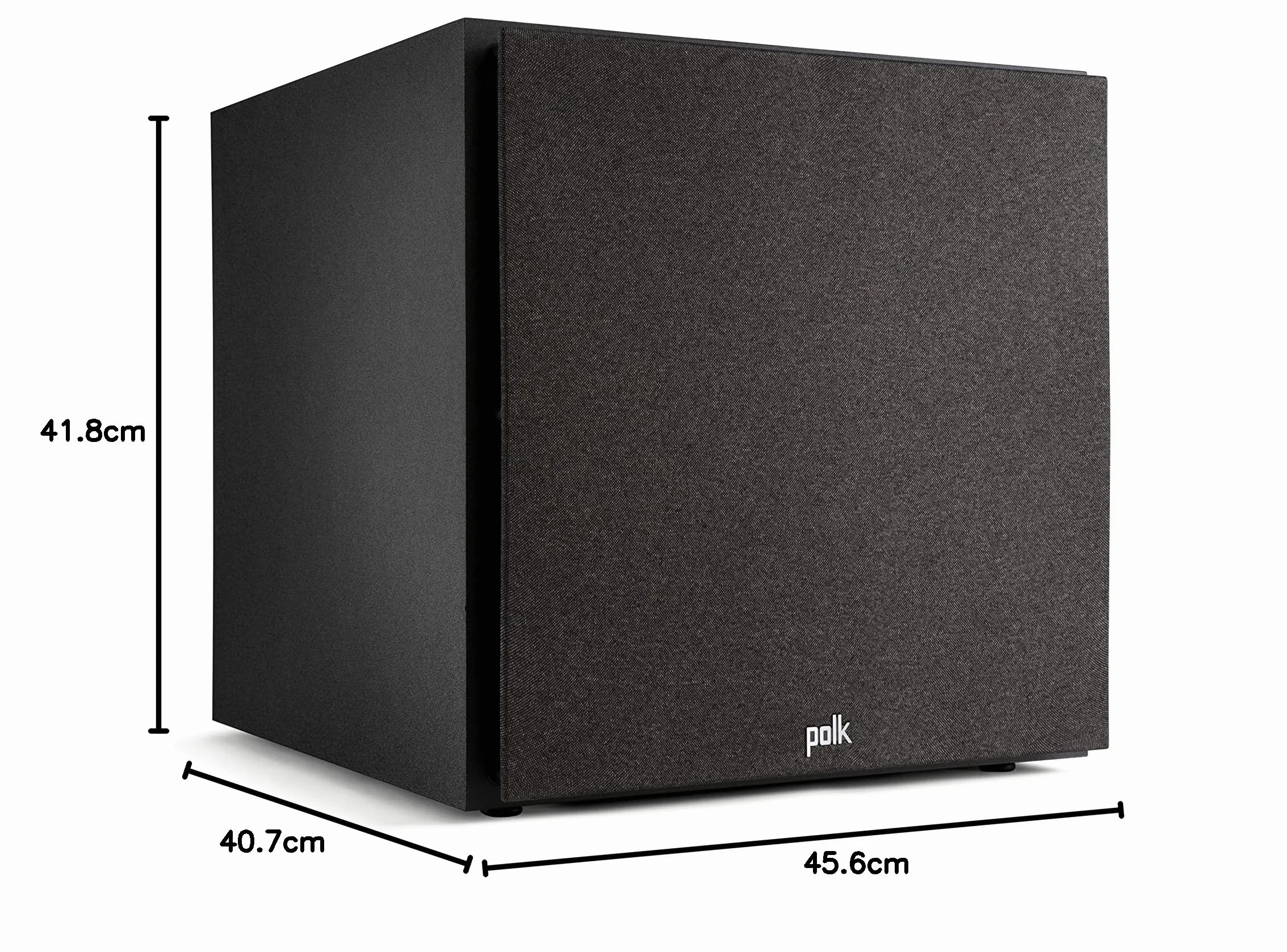 Polk Audio Monitor XT12 Subwoofer Attivo 12”, 100W Class A/B, Bassi Profondi fino a 24Hz, Compatibile Dolby Atmos e DTS:X, Controlli Crossover, Phase e Volume