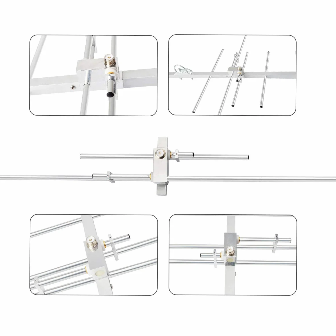 HYS Dual-Band 9,5/11,5 dBi 100 W Antenna Yagi 8 elementi fascio 2 metri / 70 cm VHF/UHF Antenna Yagi da esterno con bullone a U per radio digitale/ripetitore Ham Mobile 144/430 MHz (TC -YG08UV)