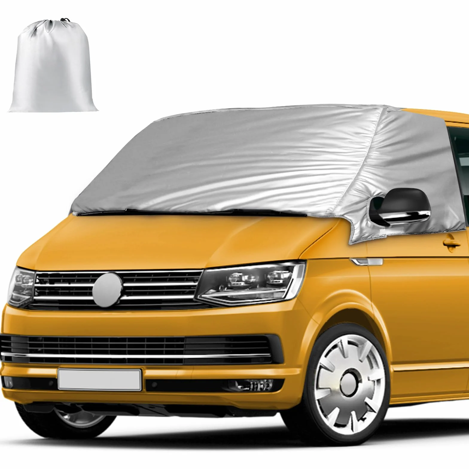 Copertura Termica Esterna per Parabrezza VW Transporter T6 Antigelo Pieghevole Argento