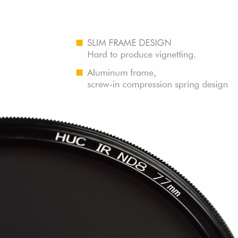 NiSi Filtro ND8 (3 Stop) 82mm PRO Nano HUC IR, Vetro Ottico, Ultra Sottile, Coating Resistente a Olio e Acqua