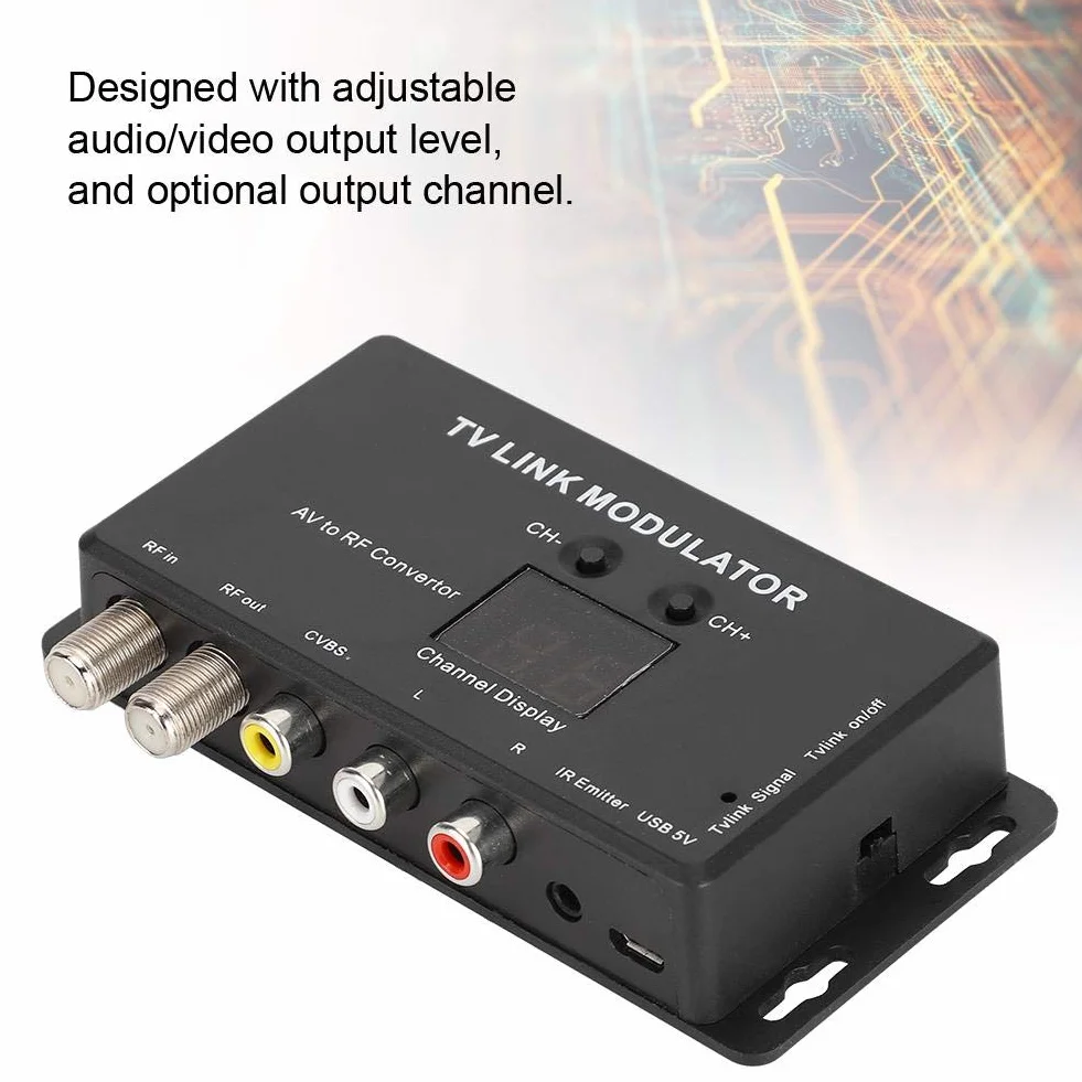Modulatore TV UHF IR TM70 Convertitore AV a RF con Display Canale