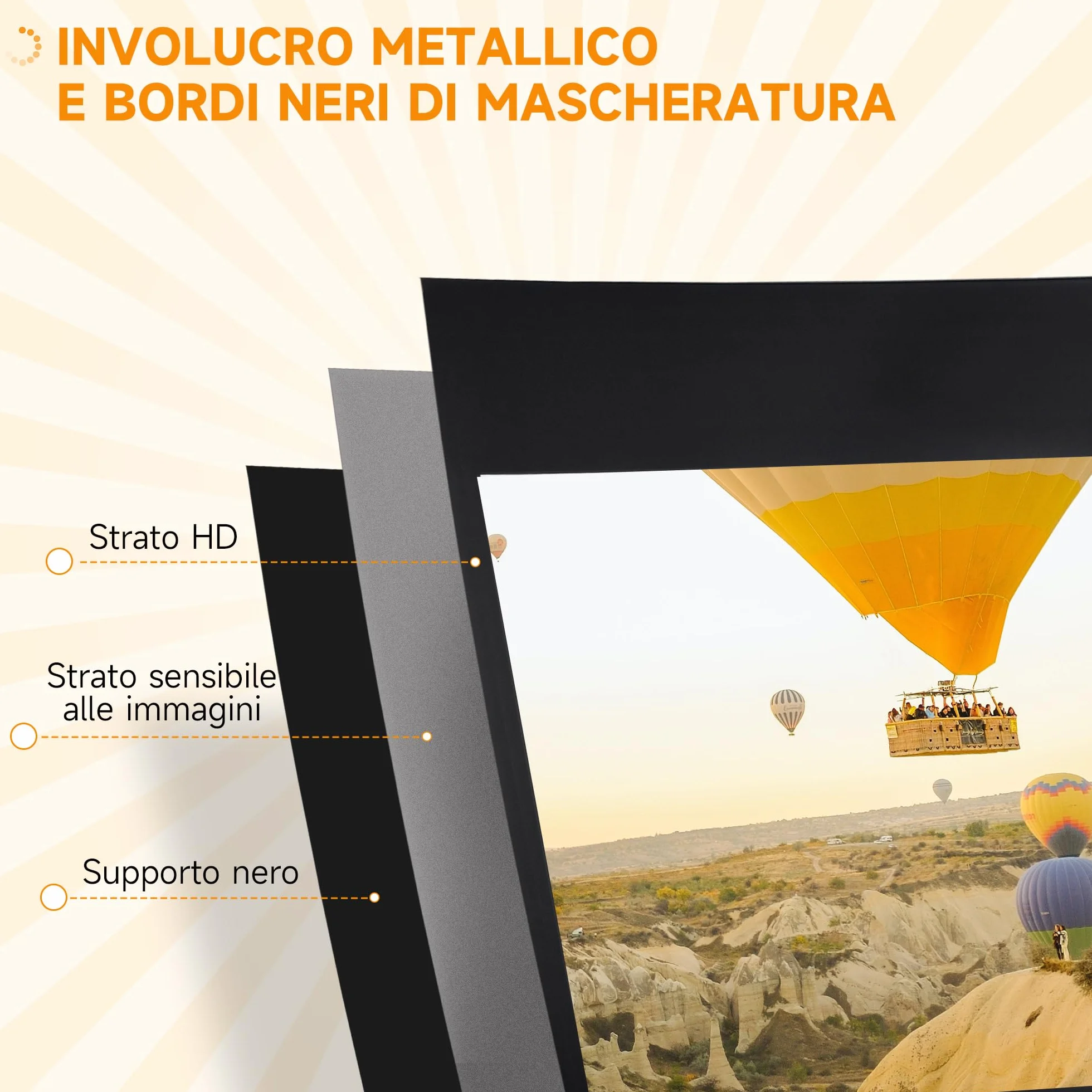 HOMCOM Telo Proiettore da 100 Pollici 4K HD Formato 16:9 con Treppiede Pieghevole e Altezza Regolabile, Schermo Proiettore Portatile, Grandangolo di 160 Gradi, per Casa, Home, Cinema, Esterno, Bianco