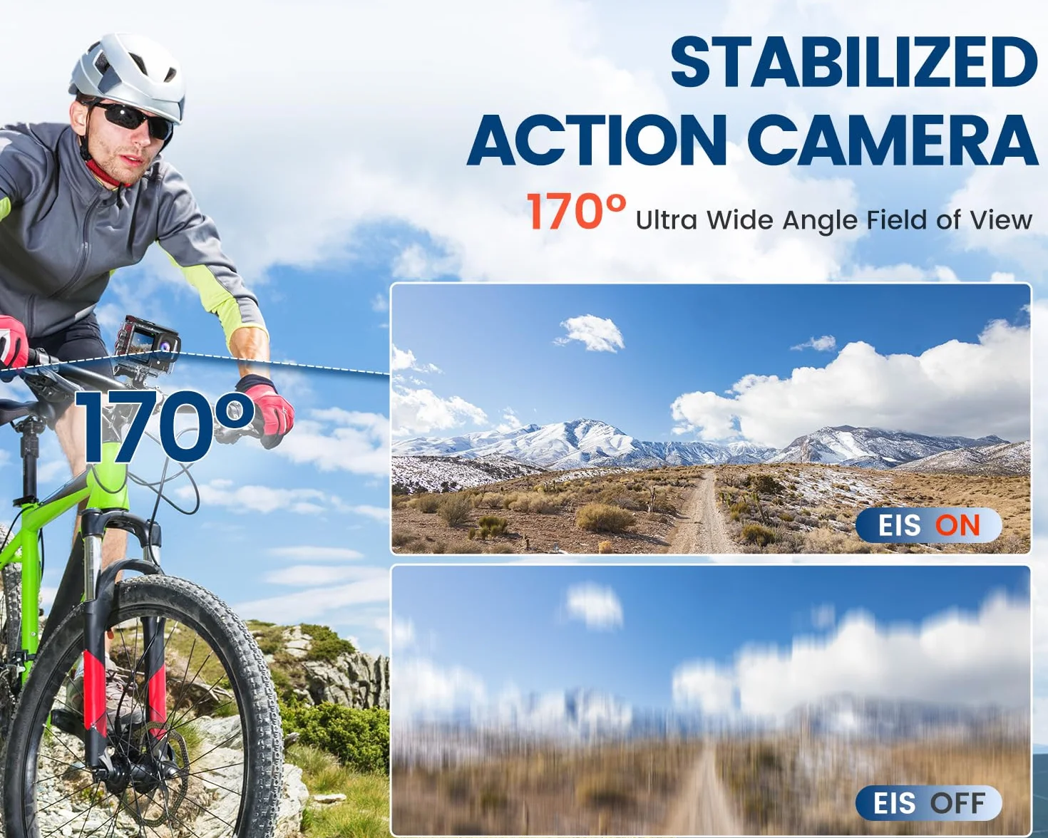Action Cam 4K a Doppio Schermo, 48MP WIFI Videocmera con Scheda SD da 64GB,131ft Fotocamera Subacquea, 170° Telecamera Moto con Telecomando, Microfono, 2 Batterie,Accessori Multifunzione.