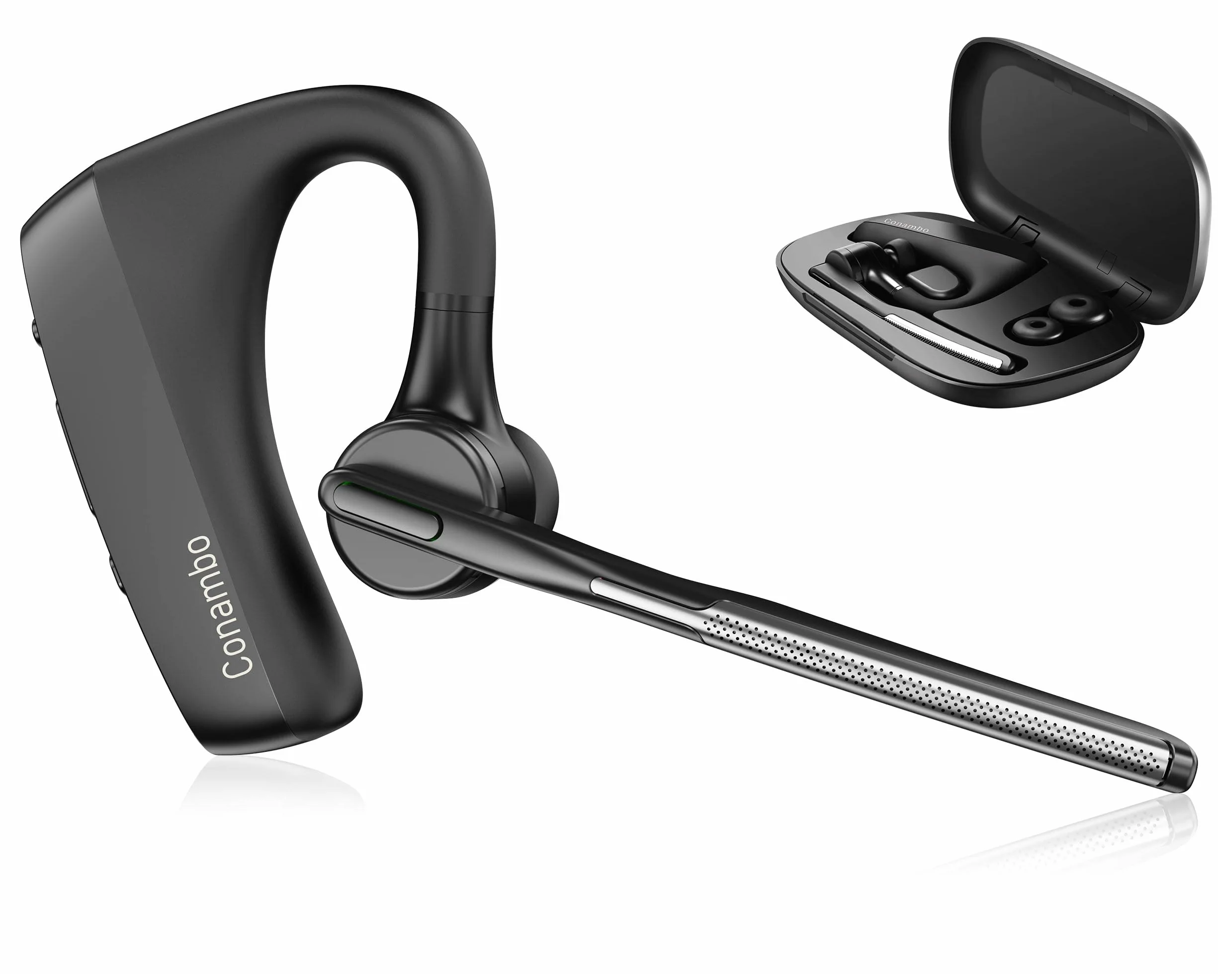 Conambo K18 - Cuffie Bluetooth V5.1 CVC8.0 con cancellazione rumore, 16 ore conversazione, auricolare microfono cellulare camionista, autista ufficio