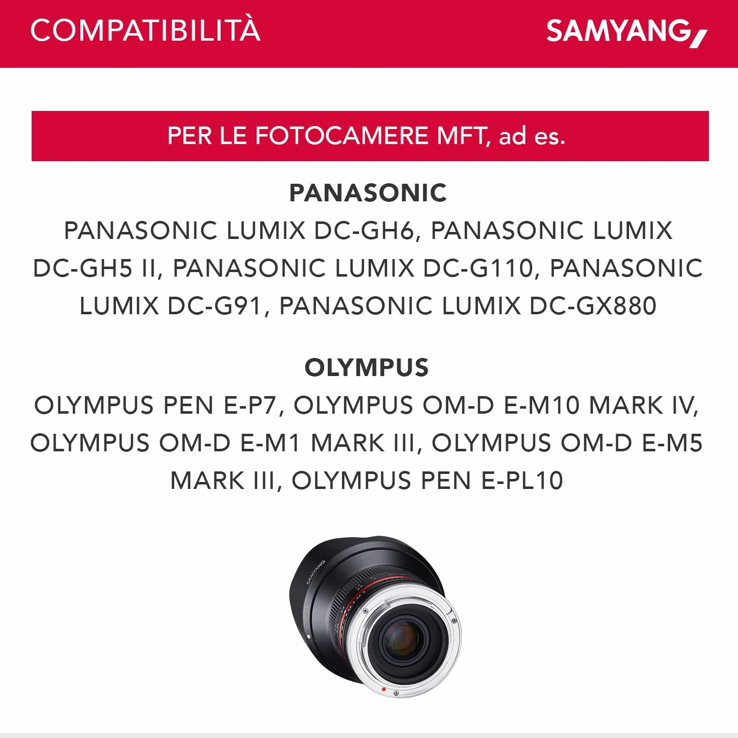 Obiettivo Samyang 12mm F2 NCS CS Micro 4/3 nero