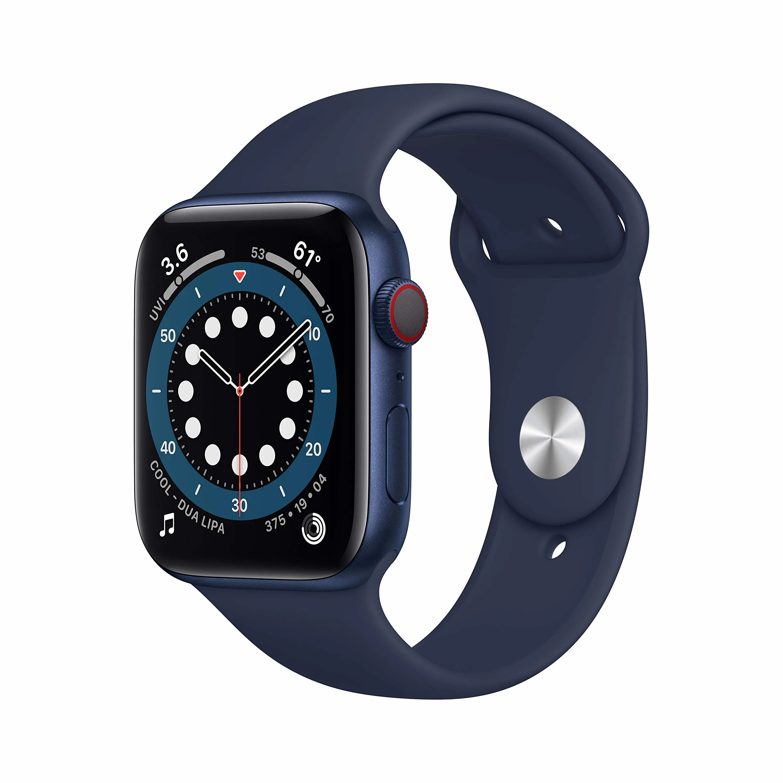 Apple Watch Series 6 (GPS + Cellulare, 44MM) Cassa in Alluminio Blu con Cinturino Sport Blu Scuro (Ricondizionato)