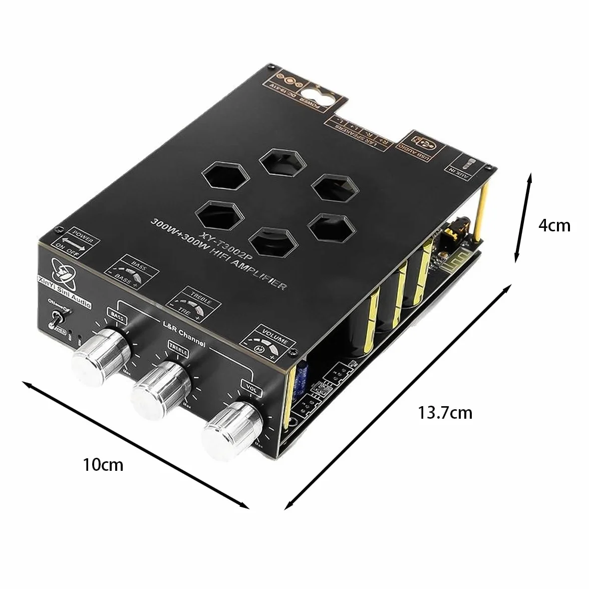 Placa amplificadora T3002P, chip TPA3255, 300 W x 2, módulo amplificador de audio con altavoz Bluetooth estéreo DC19-51 V y carcasa.