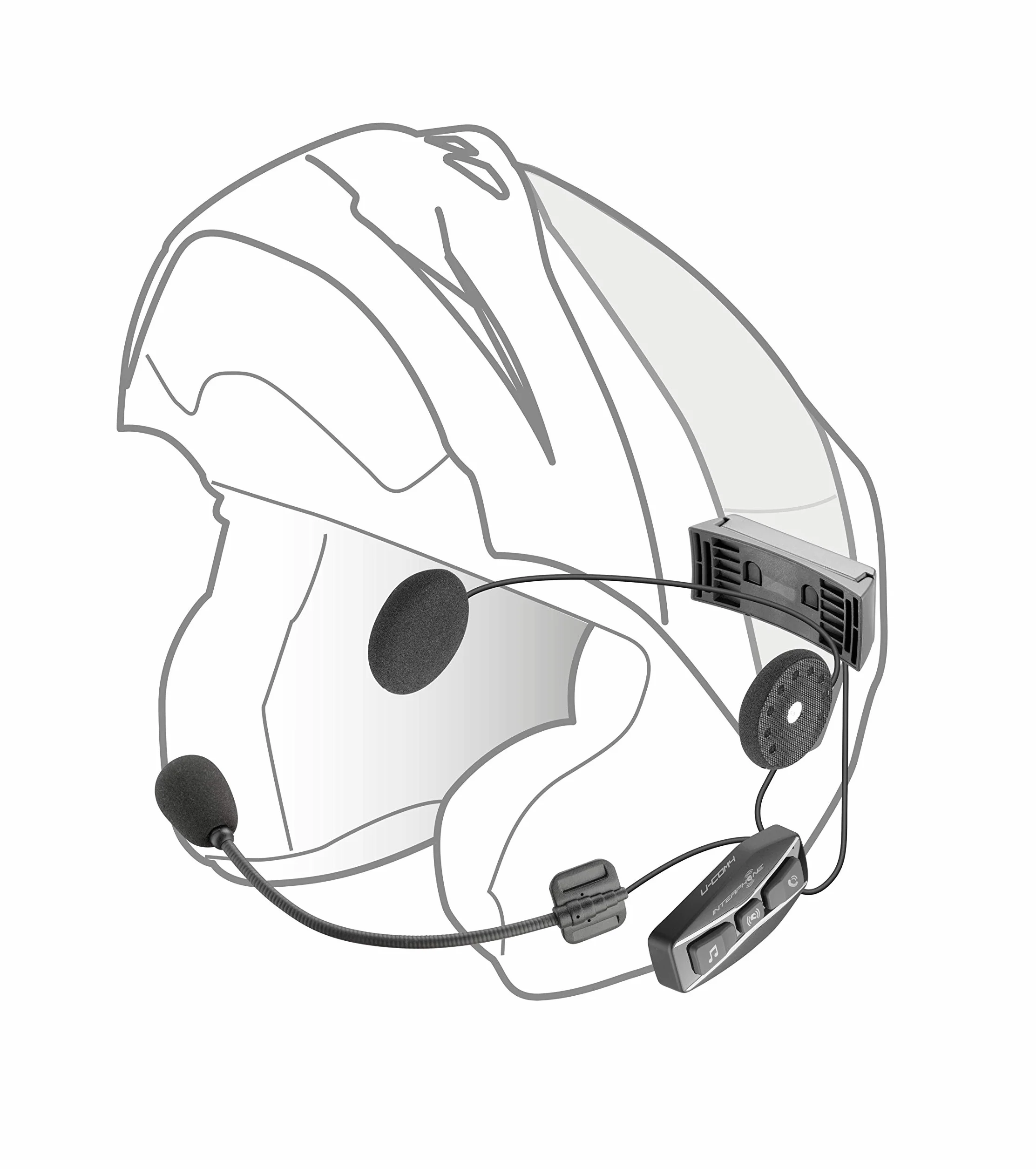 INTERPHONE UCOM4TP - Doppio - Interfono Bluetooth 5.0 da Casco per Moto, Uso Gruppo Piloti 4, Distanza 1 Km, Autonomia Fino a 15 Ore, Mp3, GPS, Impermeabile IP67, per Tutti i Caschi