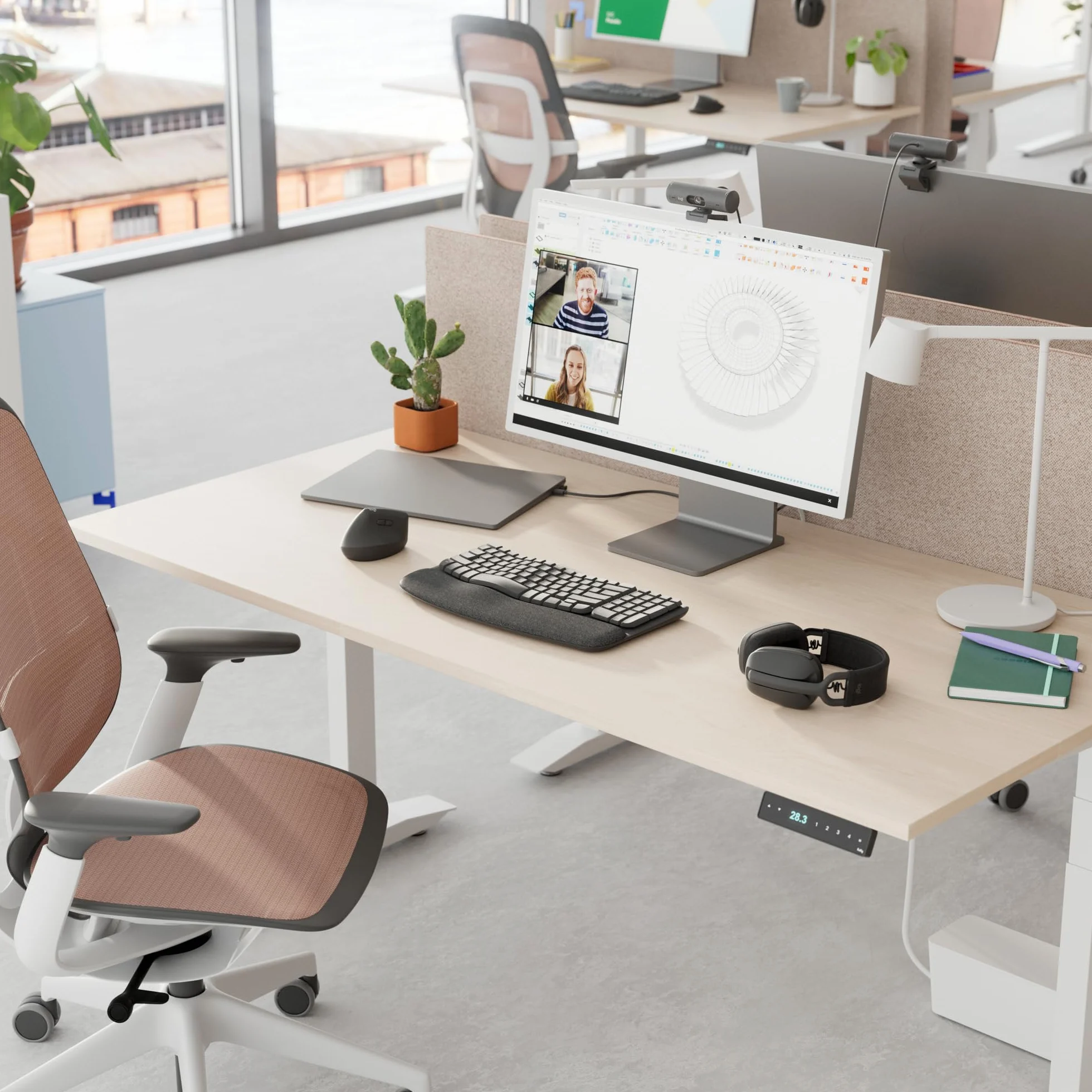 Logitech Brio 505 Webcam Full HD con correzione automatica dell’illuminazione, inquadratura, modalità Mostra, 2 microfoni con riduzione del rumore, Msft Teams, Google Meet, Zoom - Grigio