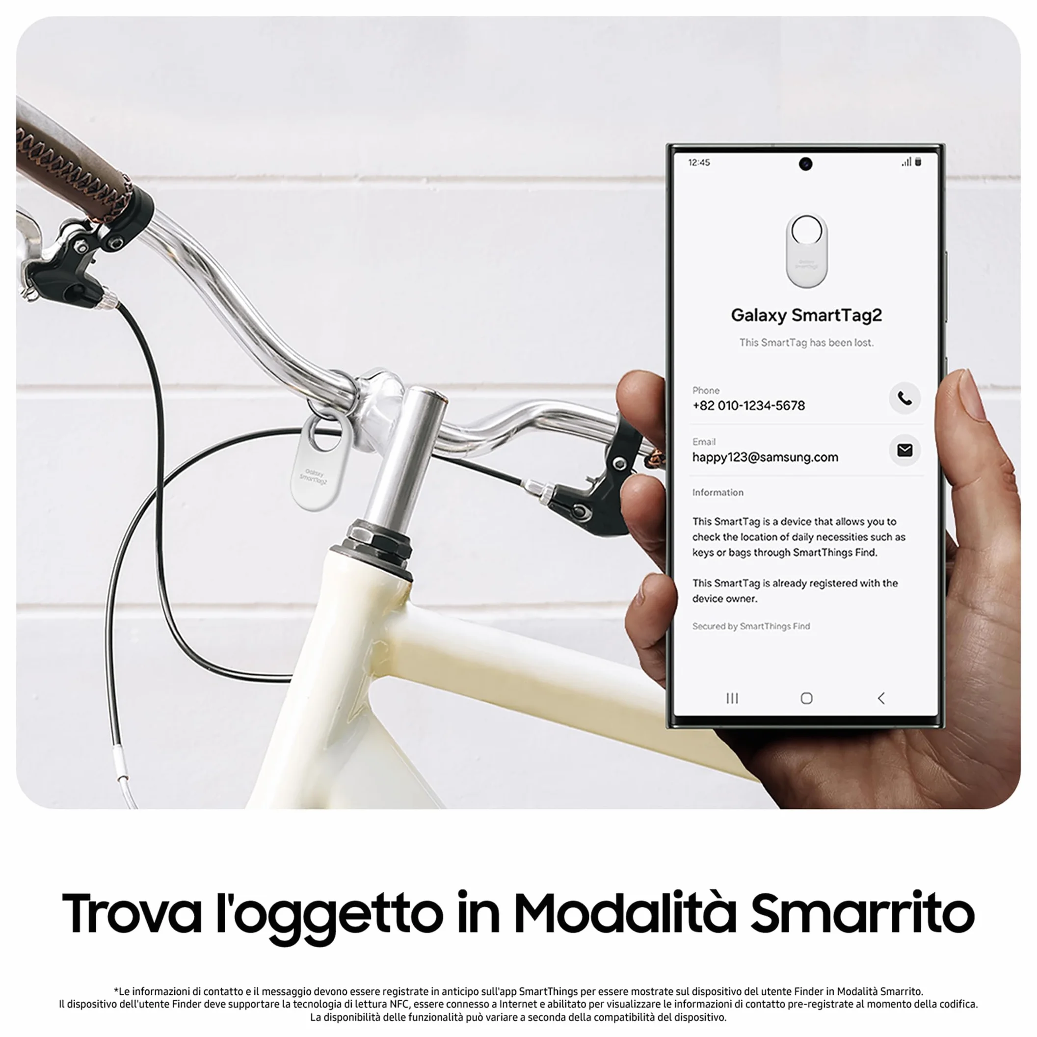 Samsung Galaxy SmartTag2 (4 Pezzi) Localizzatore Bluetooth con Modalità Smarrito, Design compatto, Batteria a lunga durata, Resistenza IP67, Black e White 2023