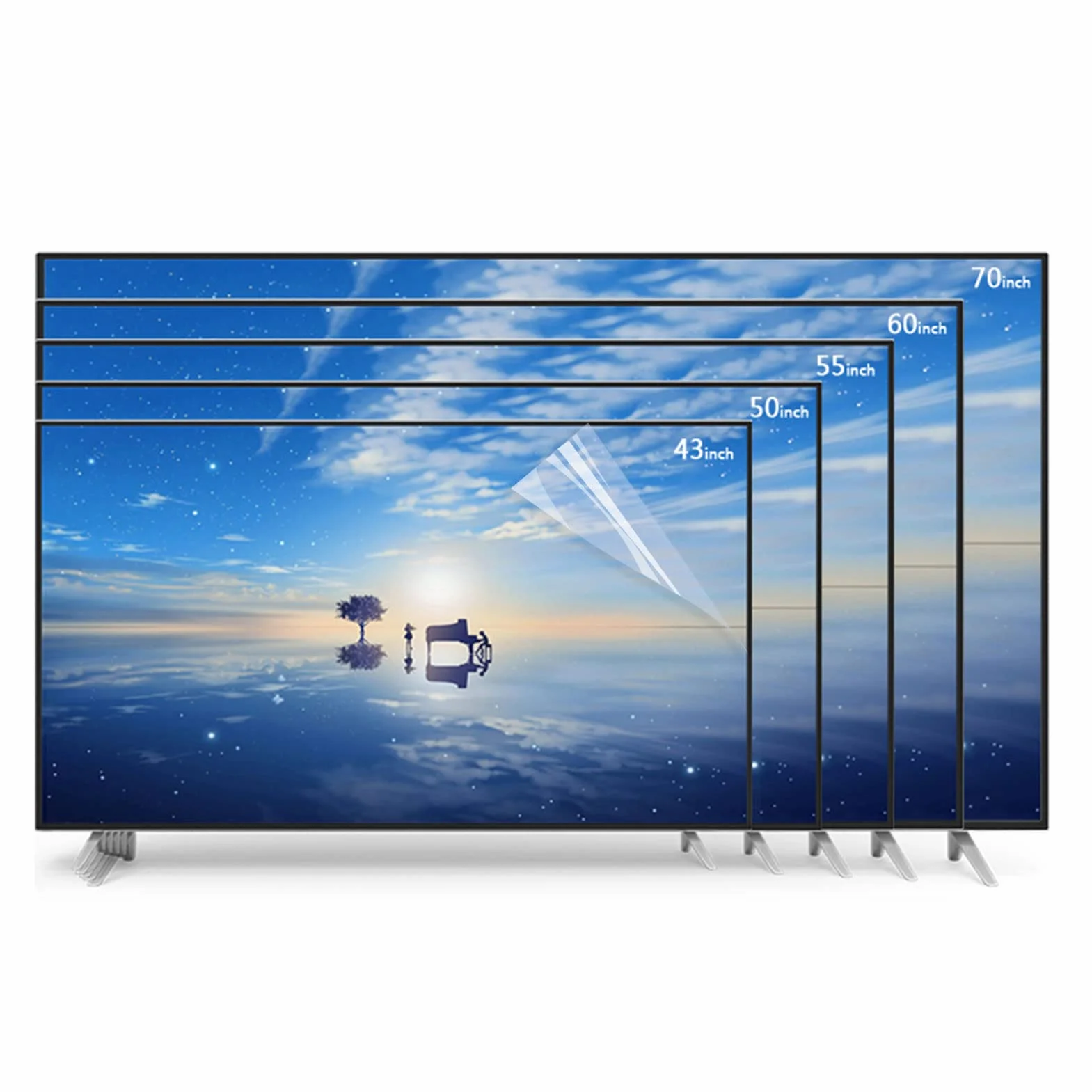 Protettore di Schermo TV Opaco 55" 1221x689 Anti Abbagliamento Anti Luce Blu Anti Impronte Digitali