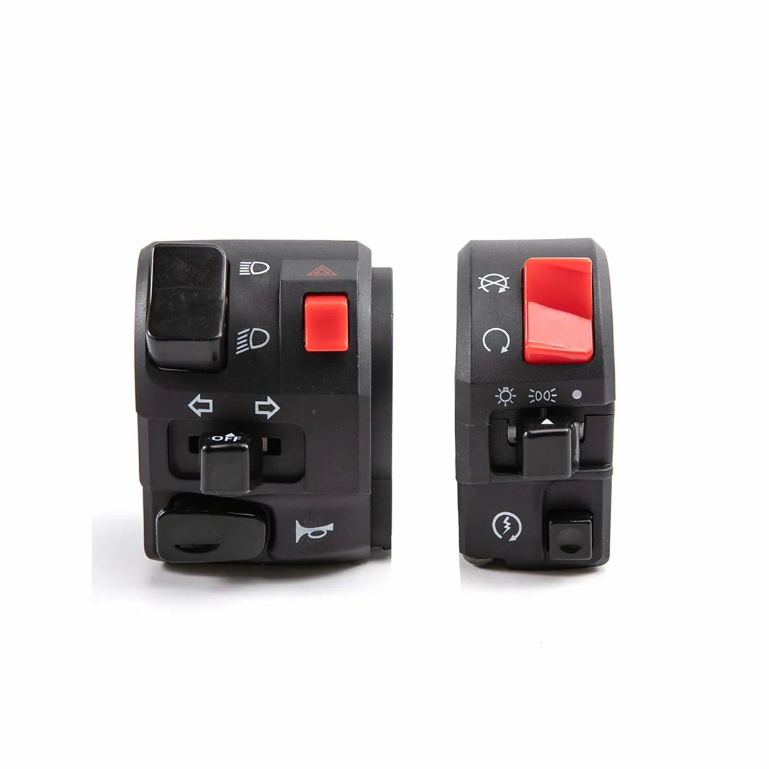 Interruttore universale per moto 7/8" 22 mm con pulsante clacson lampeggiante fendinebbia