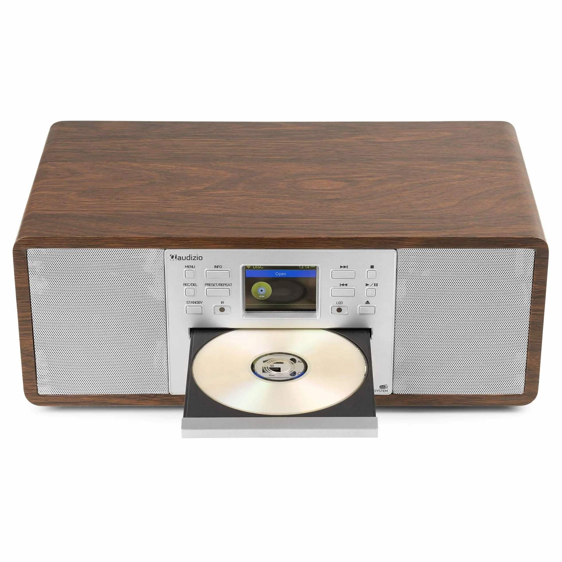Audizio Avola Radio DAB+ Internetradio z czytnikiem CD Bluetooth WLAN FM Srebrny Brązowy