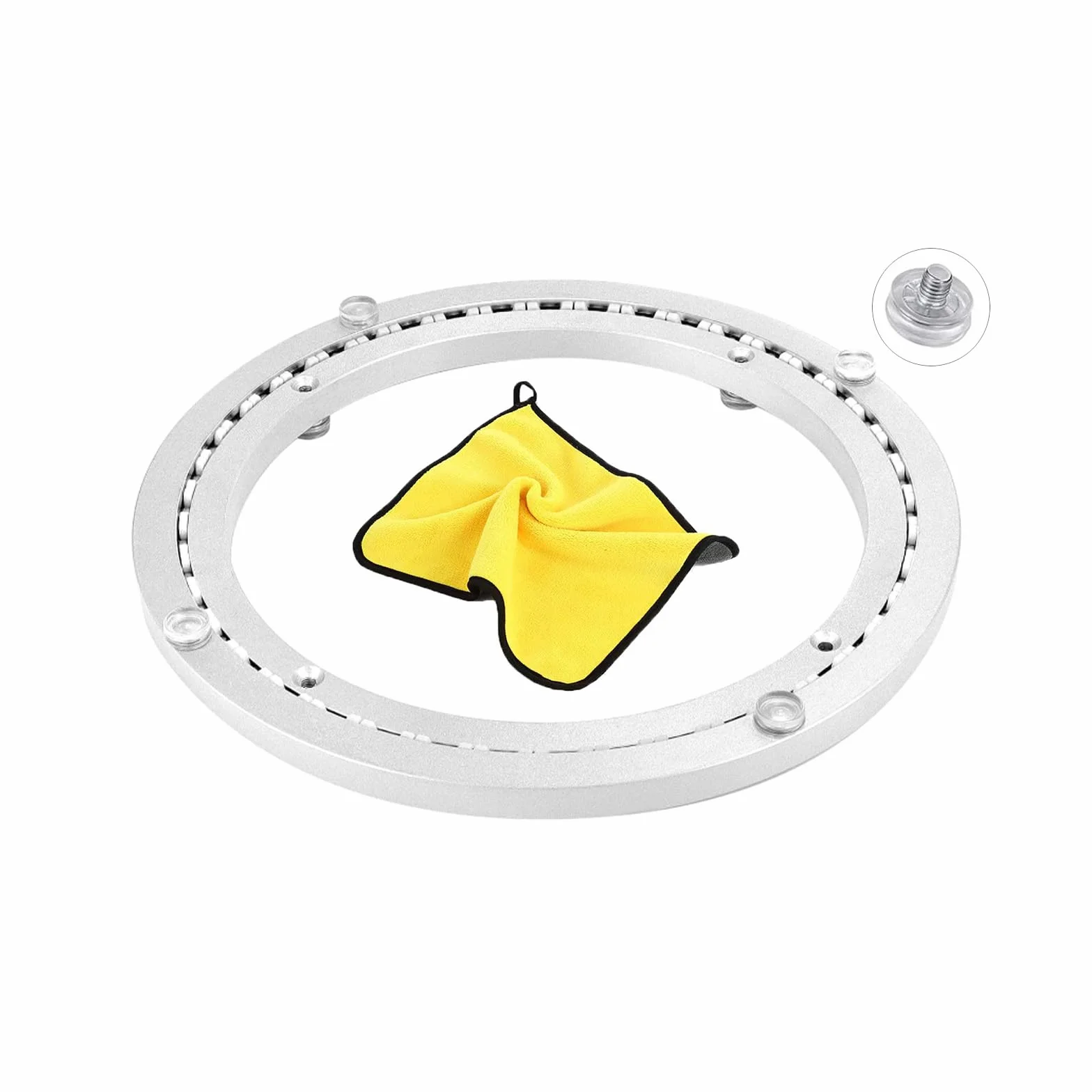 Piastra Girevole con Cuscinetto 360 Gradi per Tavolo, Grande Piattaforma Girevole Centrotavola Rotante in Alluminio per Pranzo Torte TV Monitor Stand (50cm(20in-Quiet))