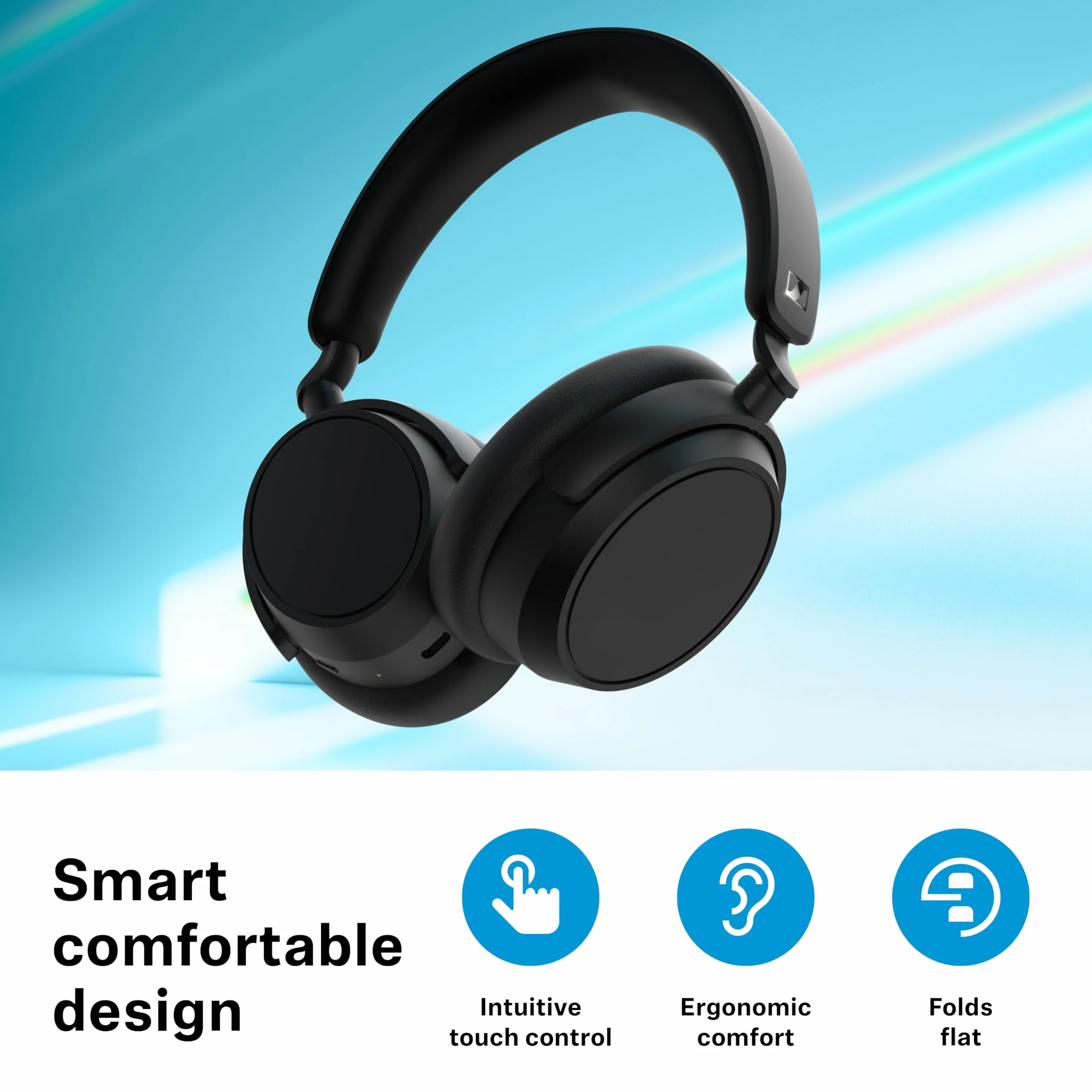 Sennheiser ACCENTUM Plus - Cuffie Bluetooth wireless, audio di alta qualità con funzione di ricarica rapida, autonomia di 50 ore e ANC ibrido adattivo - Nero