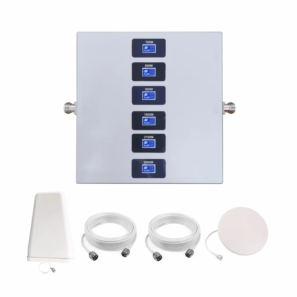 Ripetitore 4G Ripetitore 5G Amplificatore Segnale Cellulare 6 Bande, Supporta Tutte le Bande di Frequenza Europee