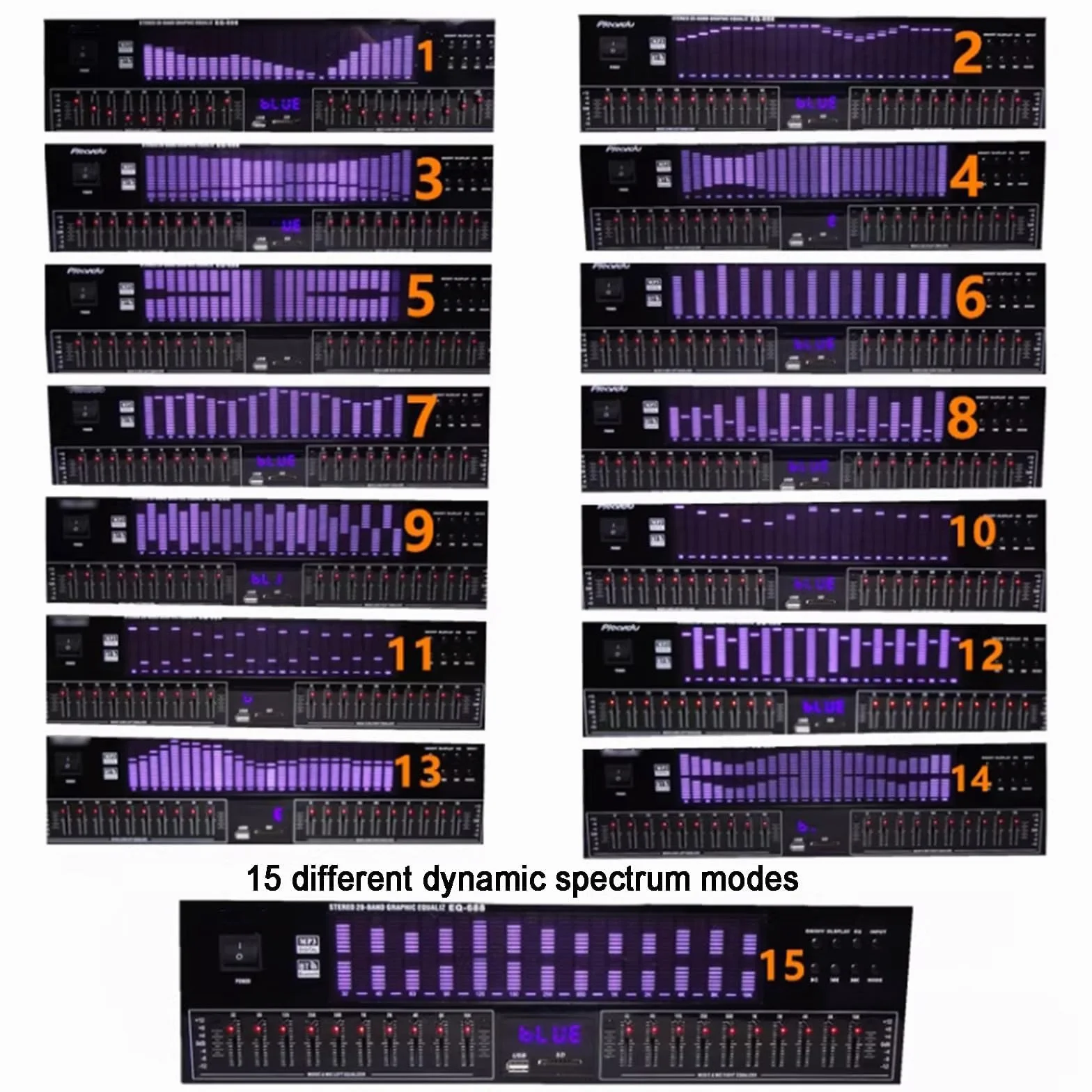 Equalizzatore Grafico Hi-Fi, Analizzatore Di Spettro a 20 Bande, Con Telecomando, Display a LED Dello Spettro, 15 Stili Dinamici, Per Studio Di Registrazione, Casa