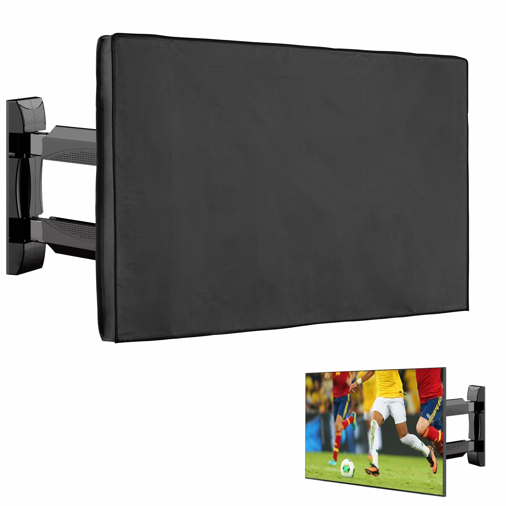 kwmobile Protezione per 49-50" TV Cover Impermeabile Antipolvere Nero