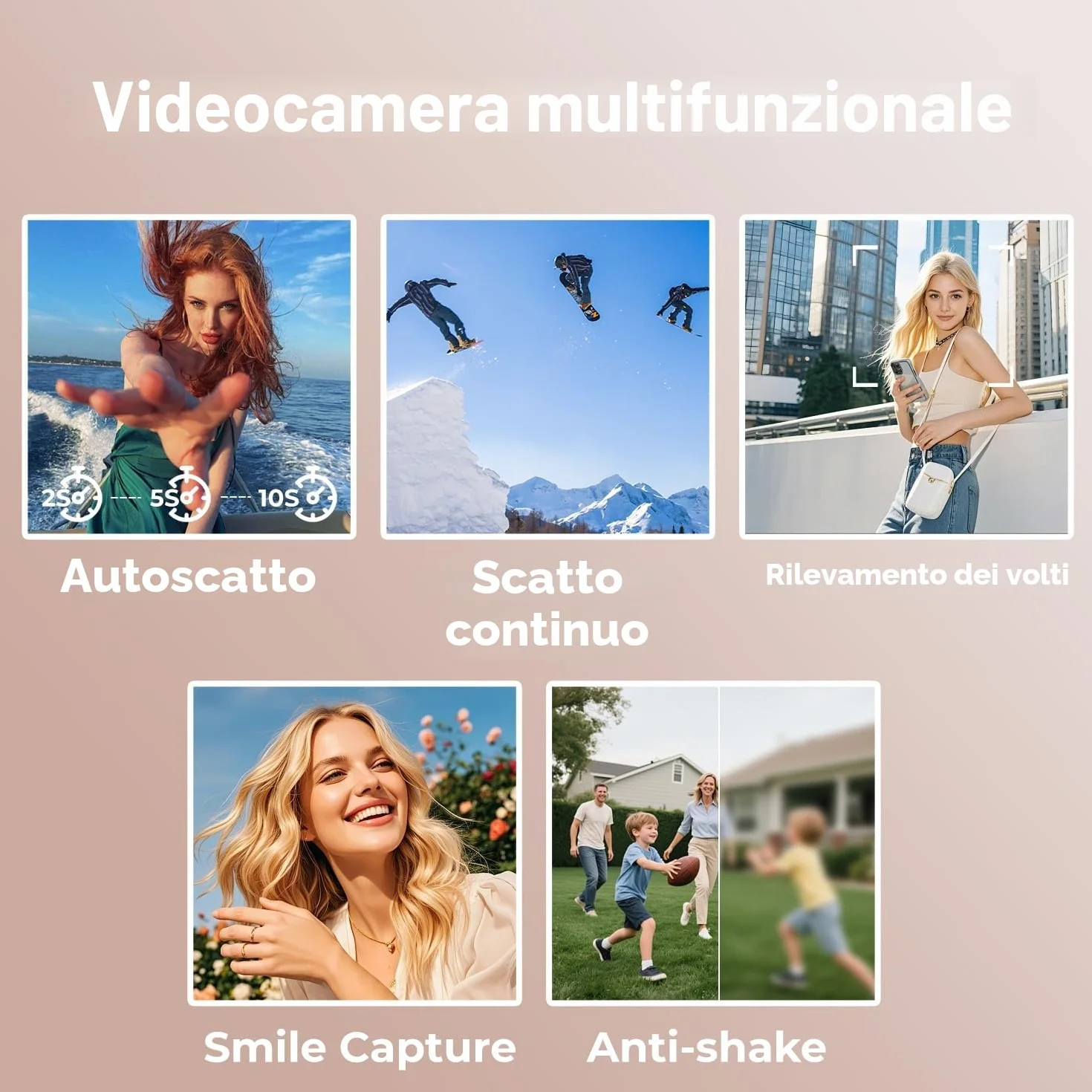 Videocamera 2.7K Camcorder 48MP zoom digitale 18X Vlogging Camera per Youtube, 3.0" 270°Schermo Webcam Video Camera con Scheda da 32 GB & Batteria