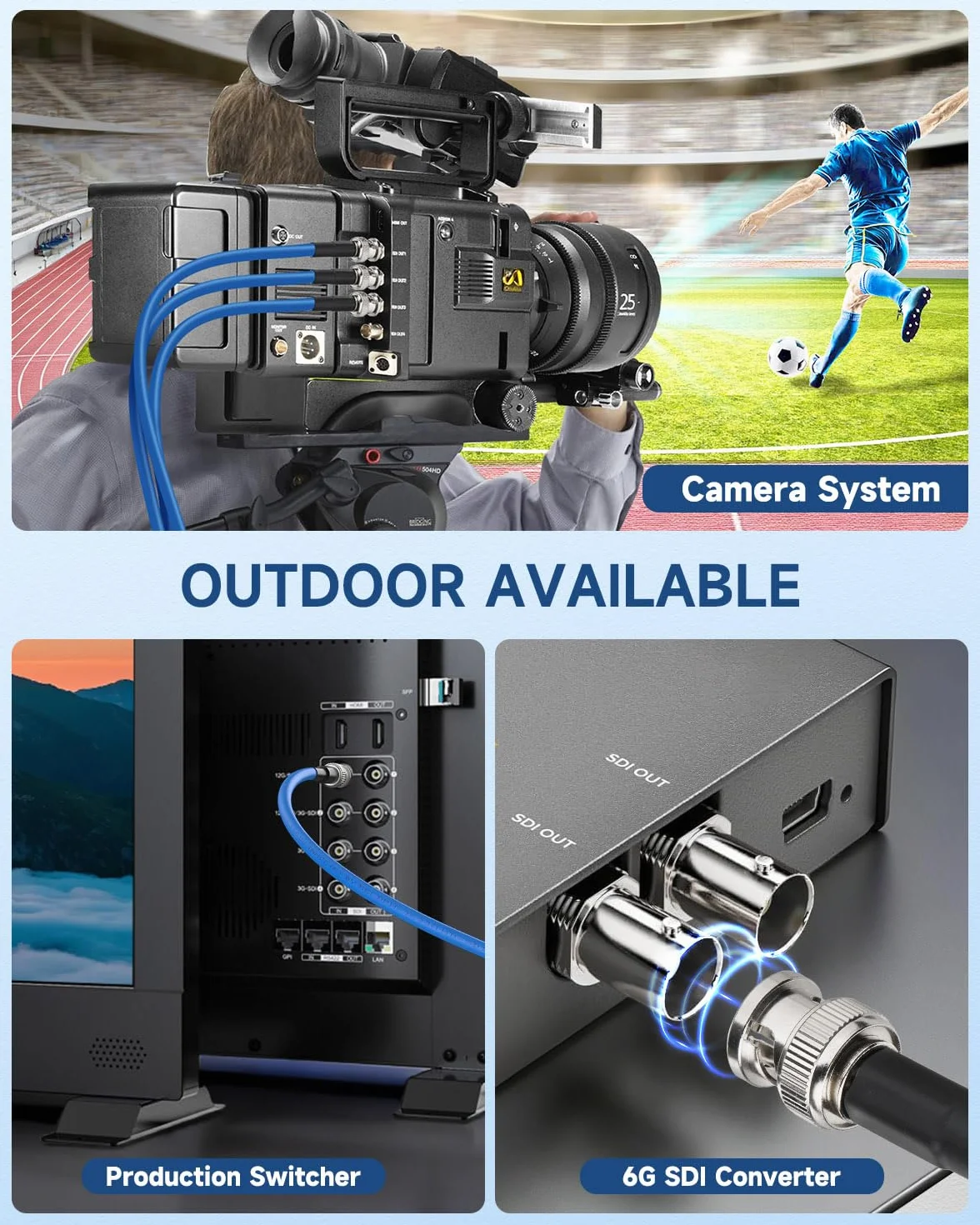 Superbat Cavo SDI 3G/6G/12G 61m Cavo Audio Digitale BNC Maschio a Maschio Belden 1694A 75 Ohm per Telecamere e Attrezzature Video, Supporta HD-SDI/3G-SDI/4K/8K(1 Pezzo)