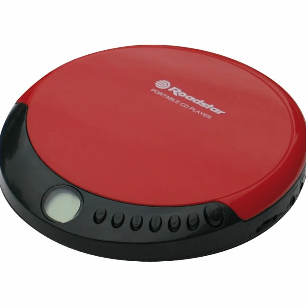 Roadstar PCD-435NCD/RD Discman, Lettore CD, CDA, CD-R, CD-RW, Portatile con Auricolari Inclusi, senza Fili, Display LCD, Batterie, Rosso