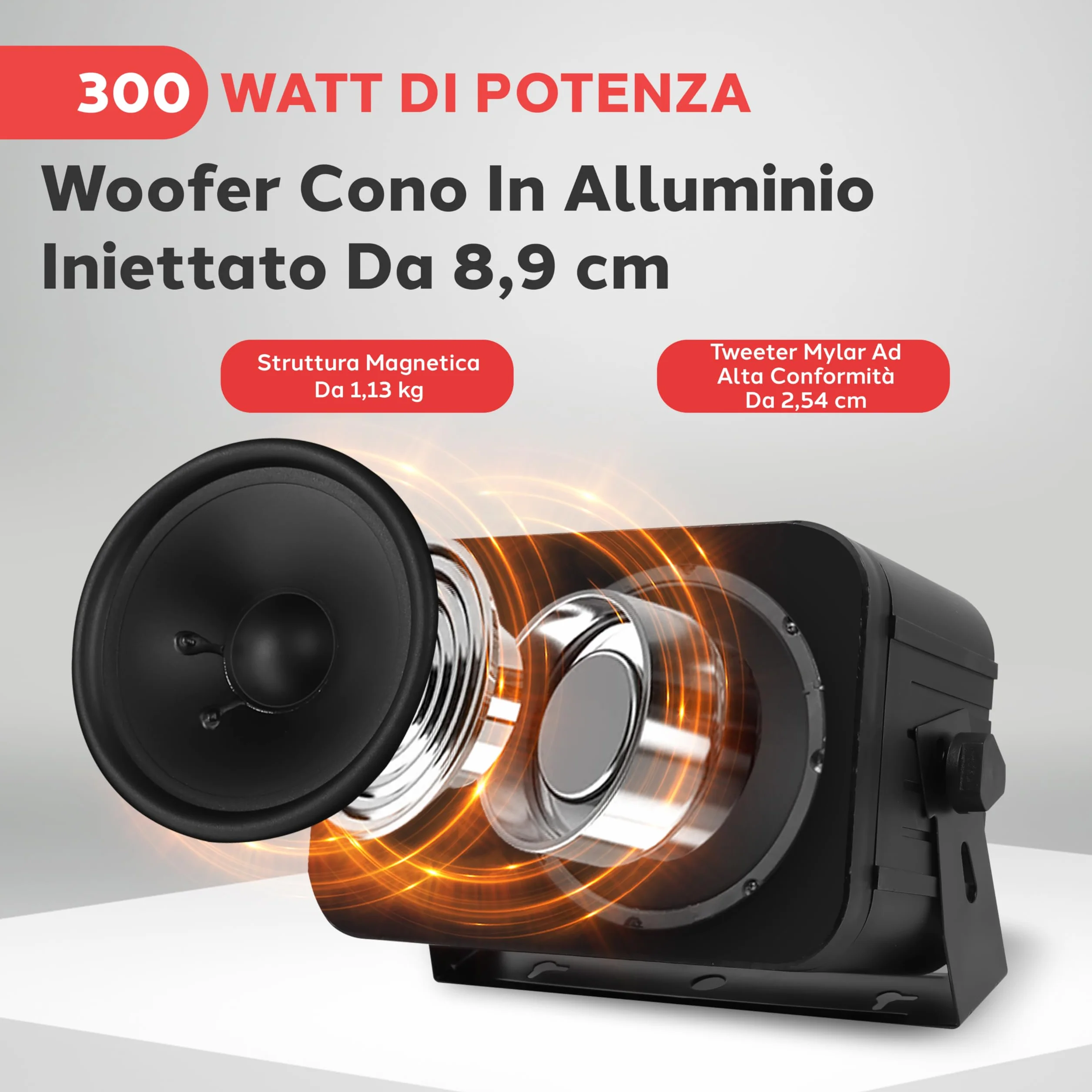 Pyle Sistema Altoparlanti Esterni con Cassa Audio Cablata, Coppia, Speaker Grado Marino 2 Vie 300 Watt Max, Woofer 8.9 Centimetri e Tweeter 2.5 Centimetri, Montaggio Universale per Parete o Soffitto