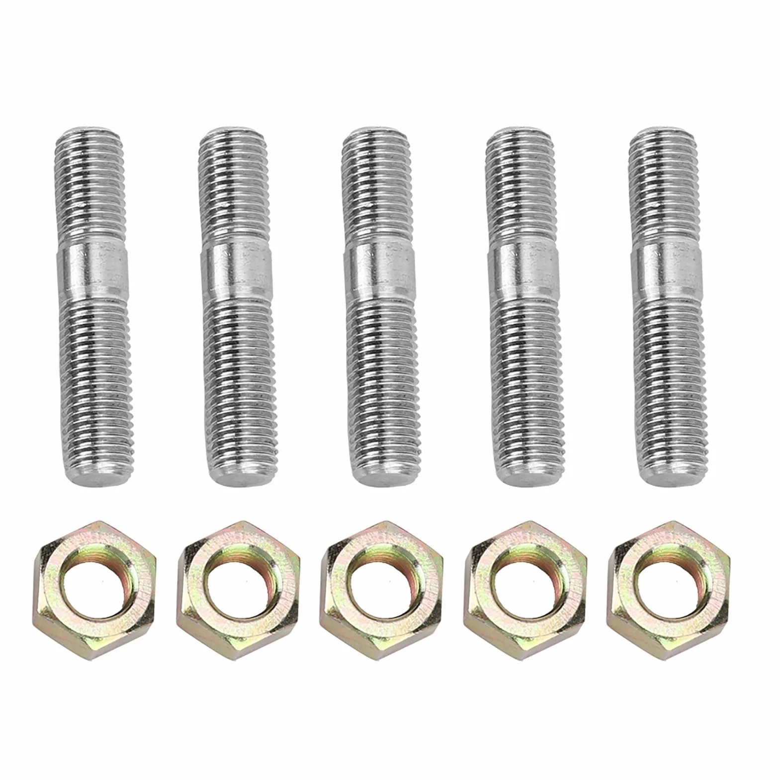 Kit Prigionieri, M10x1.25 50mm Turbo Stud Kit, 5 Pezzi Dadi e Kit Bulloni Testa, Kit di Riparazione di Ricambio per Automobili in Acciaio Inossidabile Adatto per DSM 1G, EVO1~10