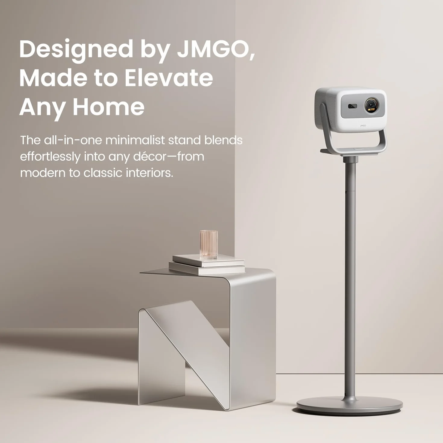 JMGO Supporto da pavimento per proiettore N1S 4K / PicoPlay / N1S 1080P / PicoFlix / N1, alluminio aeronautico, design avanzato, facile installazione, base stabile 5kg, capacità di carico 10kg