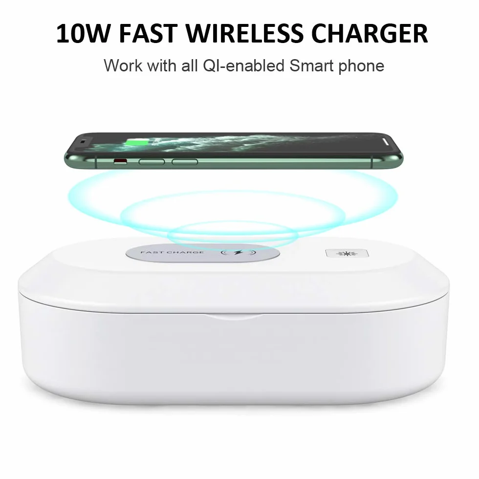 Scatola Sterilizzatore UV Portatile Smart Phone Sanitizer Uccidi i batteri 99,9%, Ricarica USB Funzione di Aromaterapia Sterilizzazione dell'ozono Disinfezione UV, per iPhone Android Gioielleria