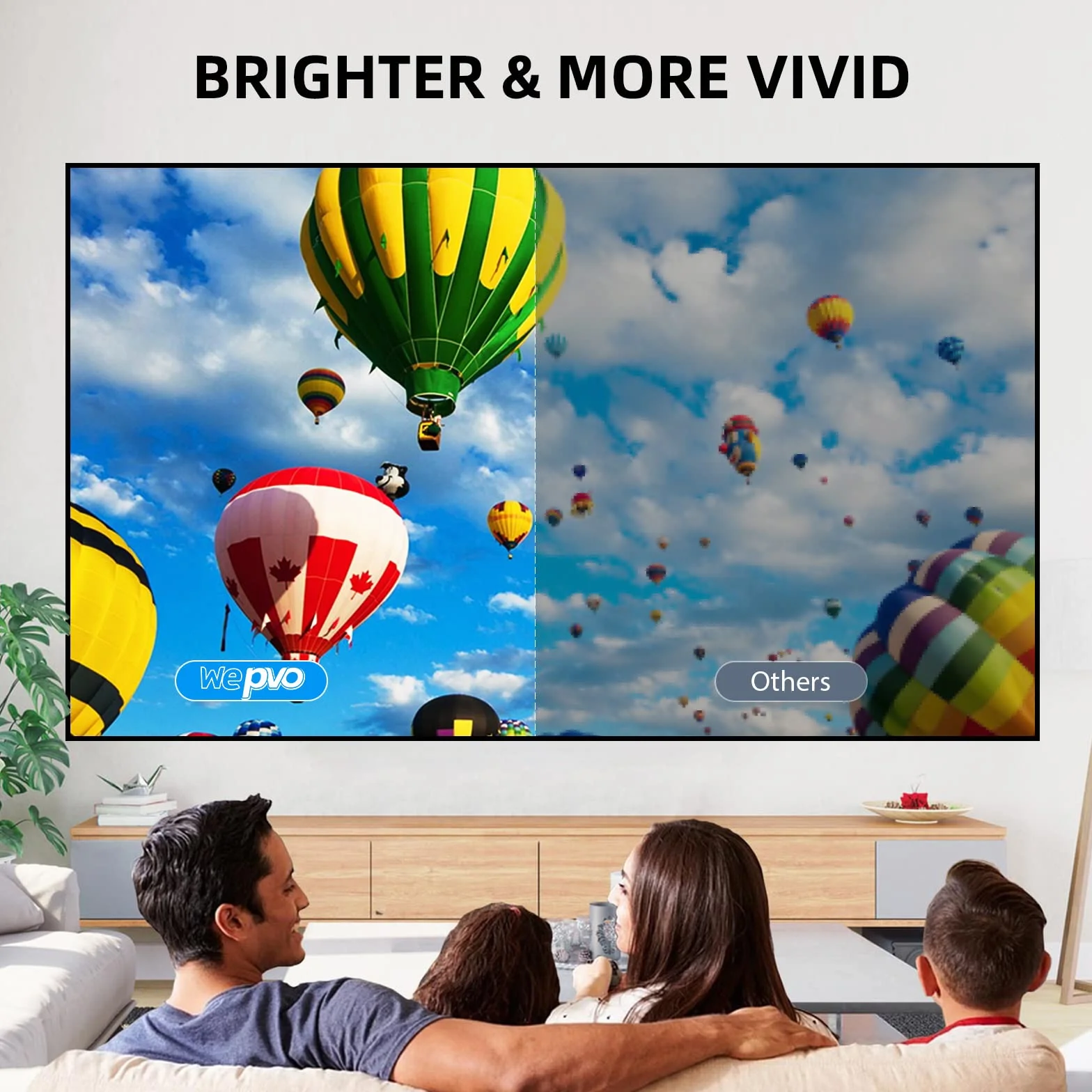 Mini Proiettore Portatile, wepvo WiFi Proiettore, Schermo del Telefono può Essere Specchiato al videoproiettori in Modalità WiFi, Proiettor LED per Home Theater con Interfacce USB HDMI (YG300Plus)