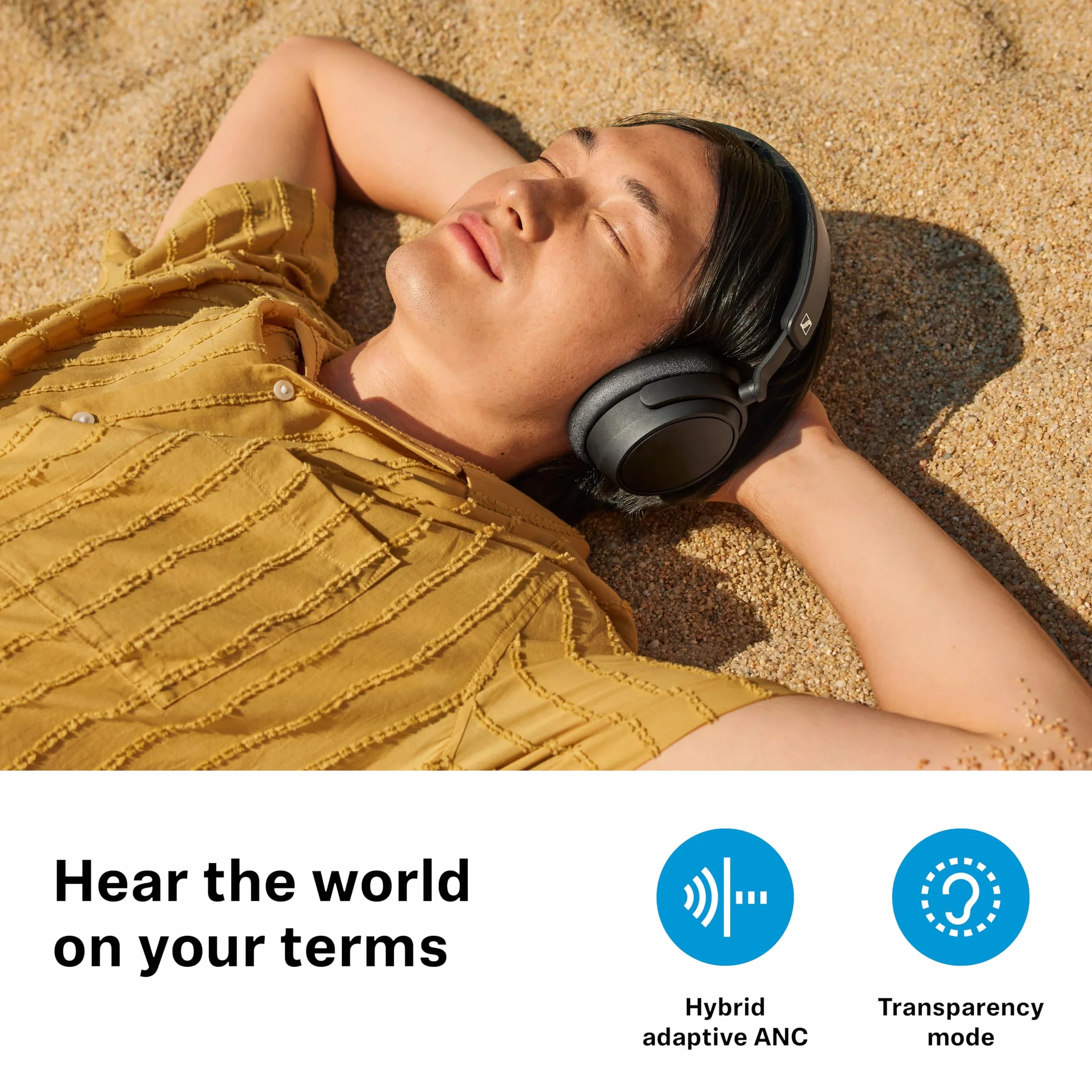 Sennheiser ACCENTUM Plus - Cuffie Bluetooth wireless, audio di alta qualità con funzione di ricarica rapida, autonomia di 50 ore e ANC ibrido adattivo - Nero