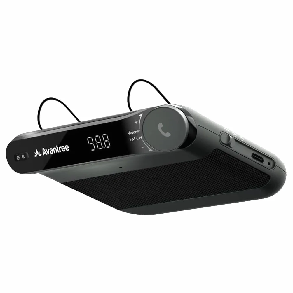 Avantree Roadtrip - Altoparlante Wireless 2-in-1 Kit Vivavoce Bluetooth per Auto per Trasmettere l’audio del Cellulare all’auto con altoparlanti 6W, Microfono Integrato e riproduzione di 22 h