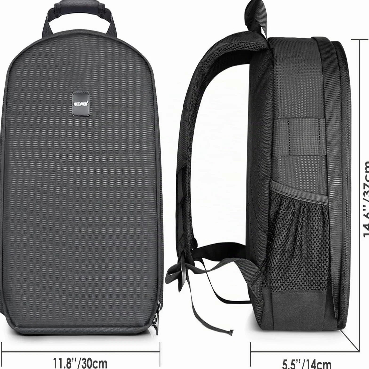 Neewer, Zaino imbottito flessibile per fotocamera, antiurto, con scomparti, per fotocamere SLR, reflex, mirrorless e relativi obiettivi, flash, telecomando per scatto a distanza (grigio all’Interno)
