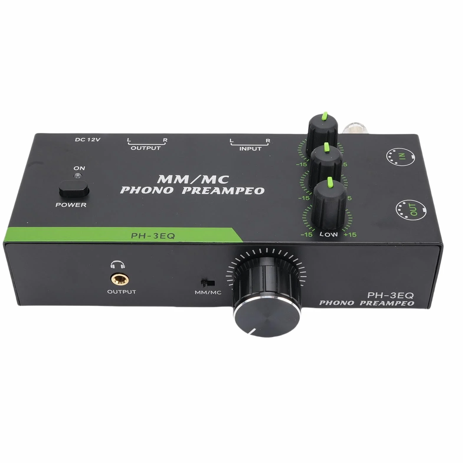 Keenso Preamplificatore Fono, Struttura in Metallo, Regolabile a 3 Bande, Uscita Ingresso XLR, Compatibile con Giradischi per Audiofili (Spina UE da 100 a 240 V)