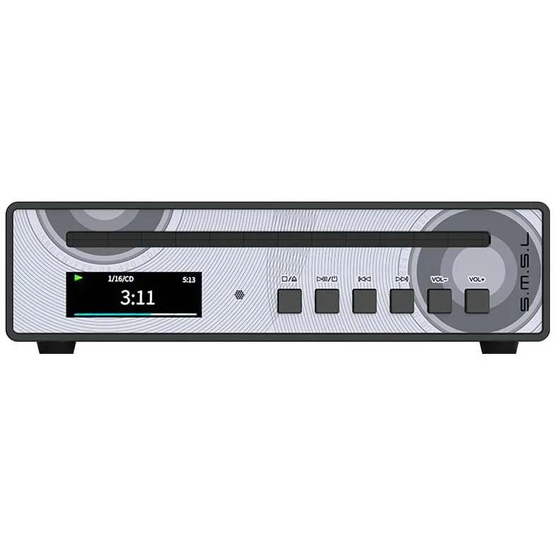 Lettore CD SMSL PL100PRO, Uscita cuffie RCA/Ottica/Coassiale/3.5+4.4mm, 200mW 32Ω, 2*Chip DAC CS43131 di alta qualità, Compatibile con dischi CD-R/CD-RW/MP3, Riproduzione MQA senza perdita (nero)