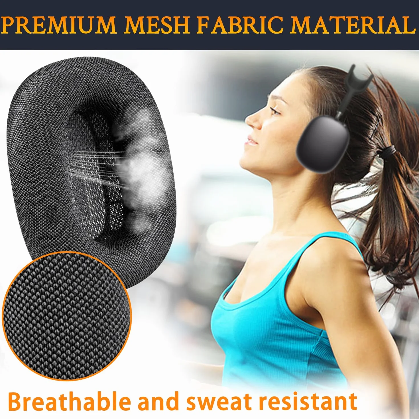 SOULWIT Cuscinetti Auricolari Ricambio per Airpods Max Over-ear Cuffie, Padiglioni Cuffie con Tessuto a Rete Resistente e Schiuma più Morbida