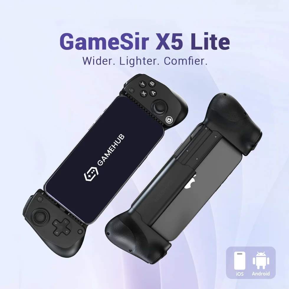 GameSir X5 Lite Mobile Gaming Controller per Android e iPhone Serie 15/16 (USB-C), Joystick ad effetto Hall, impugnatura ergonomica e leggera - Gioca a Genshin Impact e Zenless Zone Zero，Plug and play