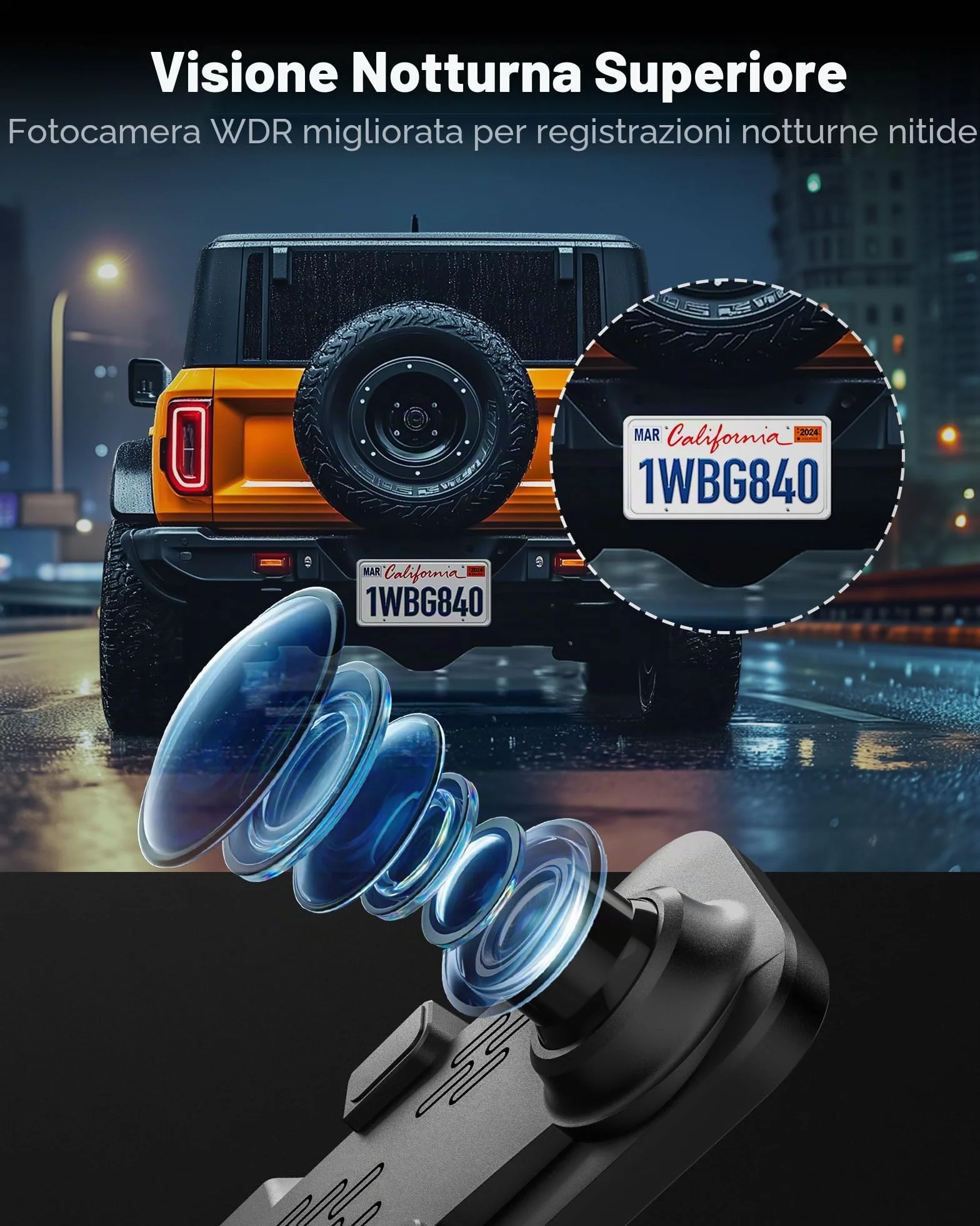 WOLFBOX 12" G840S 4K Dash Cam Specchietto con 5.8GHz WiFi, Dashcam Retrovisore Telecamera per Auto con Anteriore 170° e Posteriore 140°, Parcheggio Assistito, Sensore G(Con Scheda da 32 GB & GPS)