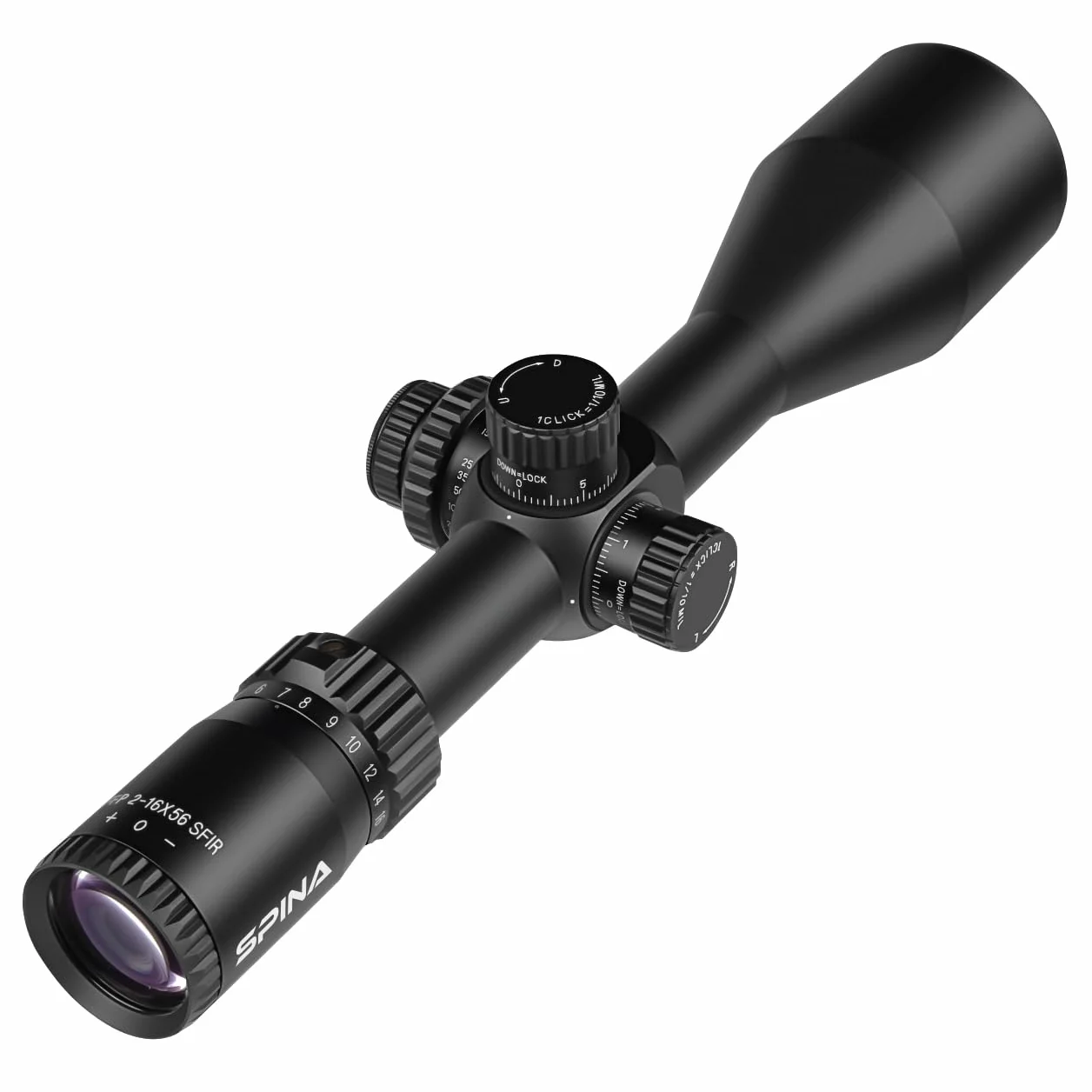 SPINA OPTICS HD 2-16x56 Primo Piano Focale Scope Side Parallax 1/10 MIL Tactical Caccia Riflescope