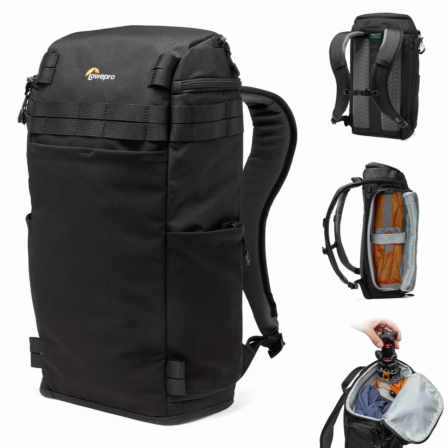 ProTactic Lite BP 150 AW III Lowepro, Accesso Superiore e Laterale, Borsa per Fotocamera, DSLR/ Droni/ Mirrorless, Laptop fino a 14", Copertura Antipioggia, per Fotografi e Videografi, Capacità 25L
