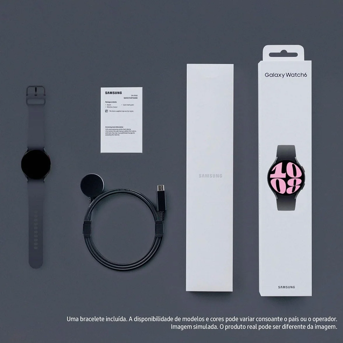 Samsung Galaxy Watch6 44mm, Smartwatch Analisi del Sonno, Monitoraggio Benessere, Batteria a lunga durata, Bluetooth, Ghiera Touch in Alluminio, Graphite (Ricondizionato)