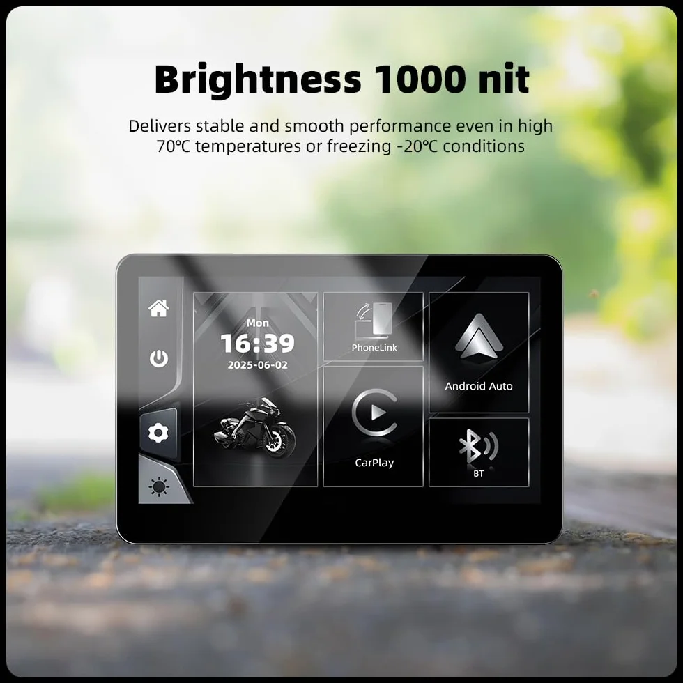 Schermo da 6,2 pollici in alluminio per moto per BMW R1200GS R1250GS R1300GS F850GS F900, CarPlay wireless e display automatico Android (senza staffa/nessun GPS autonomo), compatibile con