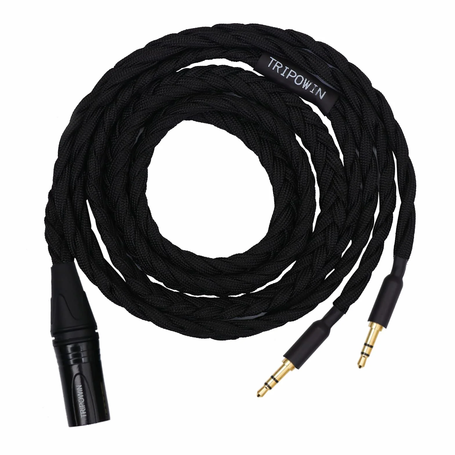 Linsoul Tripowin GranVia Cavo di Ricambio Audio ad Alta Purezza OFC Aggiornato per Cuffie,Lunghezza 2m,Doppia Spina da 3.5mm per HE4XX/HE-400i/HE400se/Goldplanar(Nero,XLR)