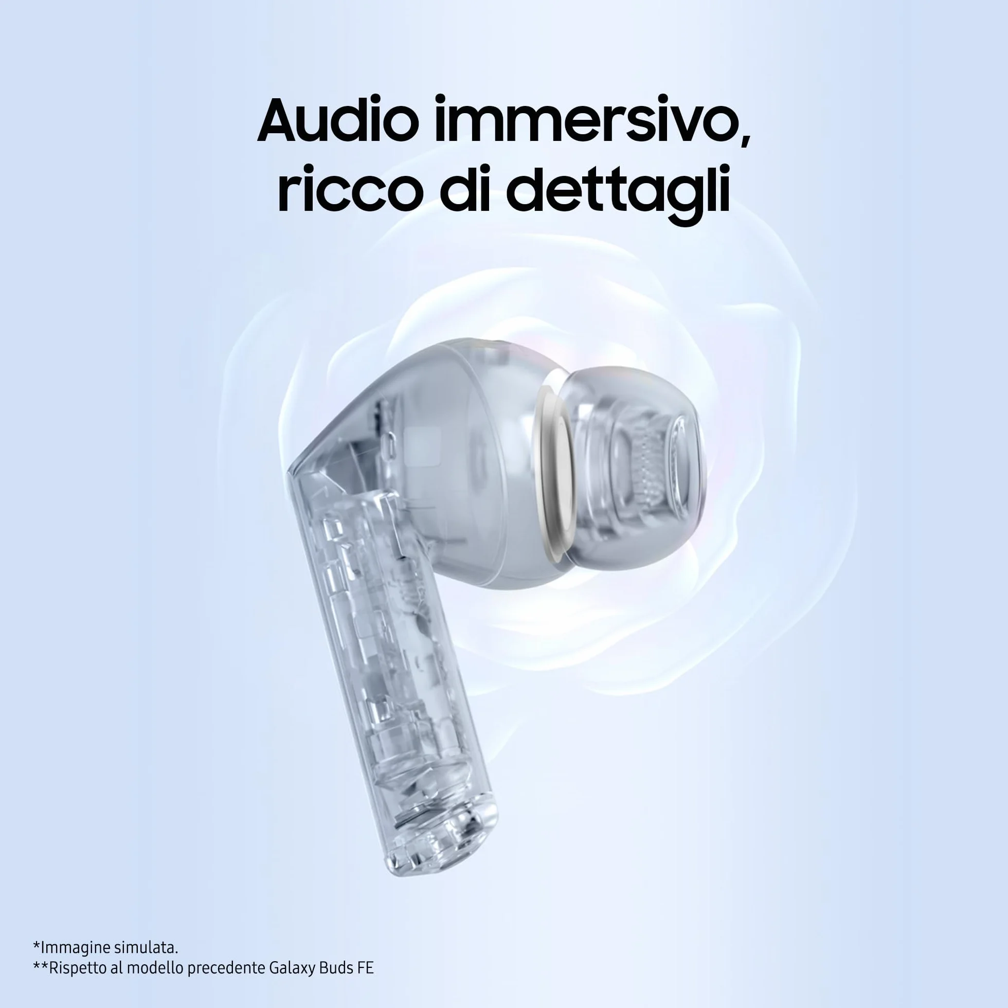Samsung Galaxy Buds3 FE Auricolari Wireless Cancellazione Attiva del Rumore Audio 360 Nero 2025